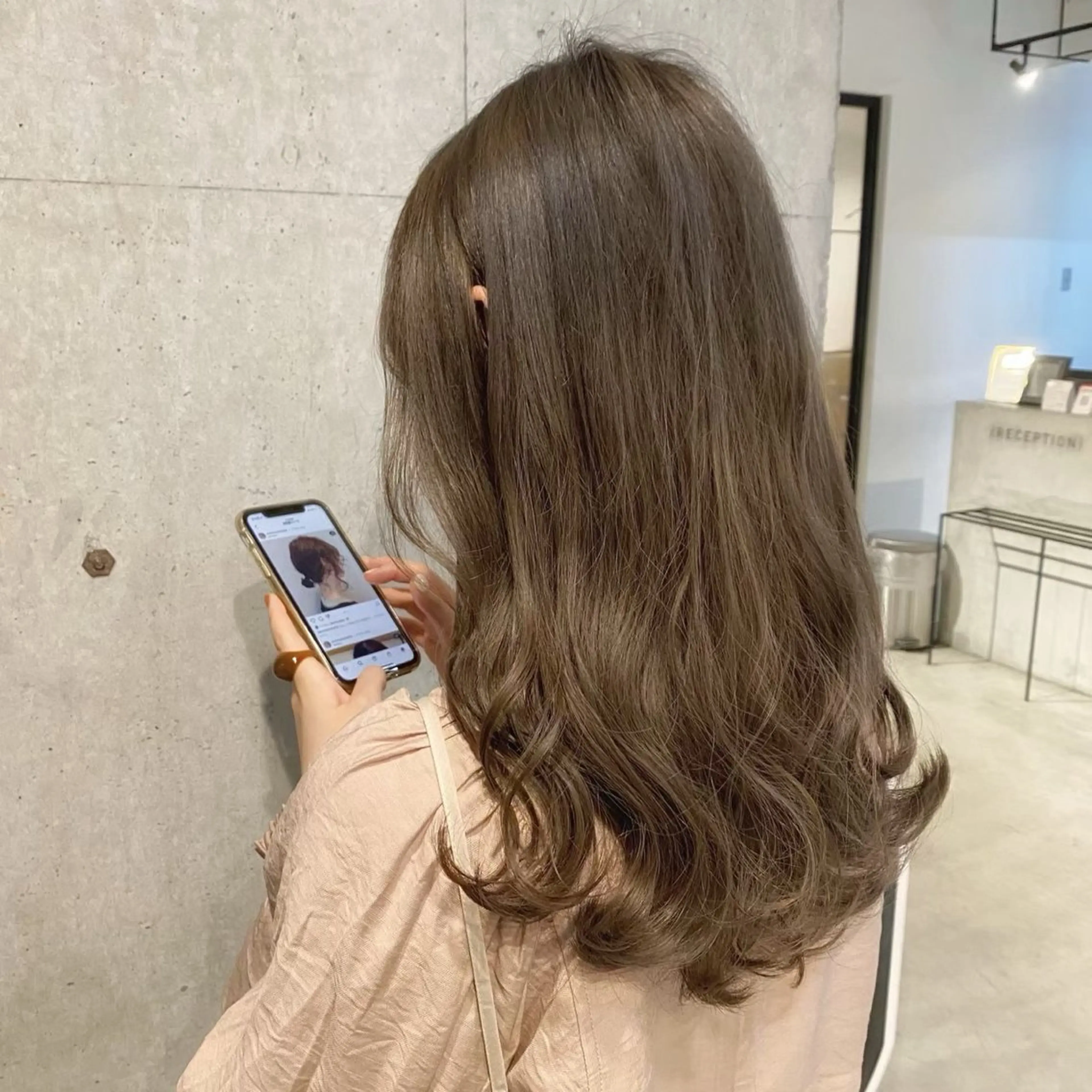 セミロング ヘアカラー トリートメント ベージュカラー/新潟 カラー特化/落合優吾のヘアスタイル