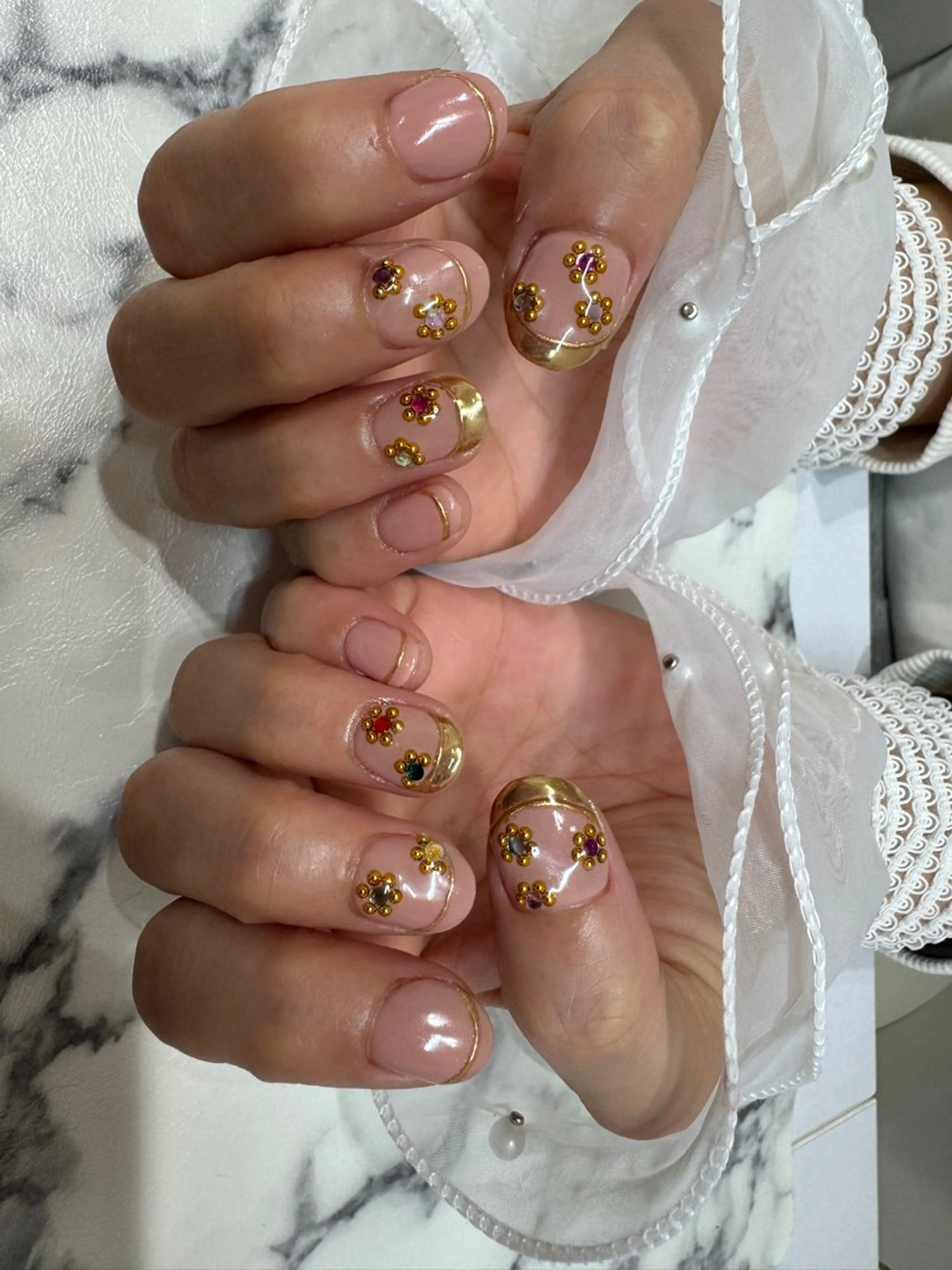 ネイル ミラーネイル 持ち込み ニュアンスネイル La・mer VENUS所属・La・mer VENUSあおいのネイルデザイン