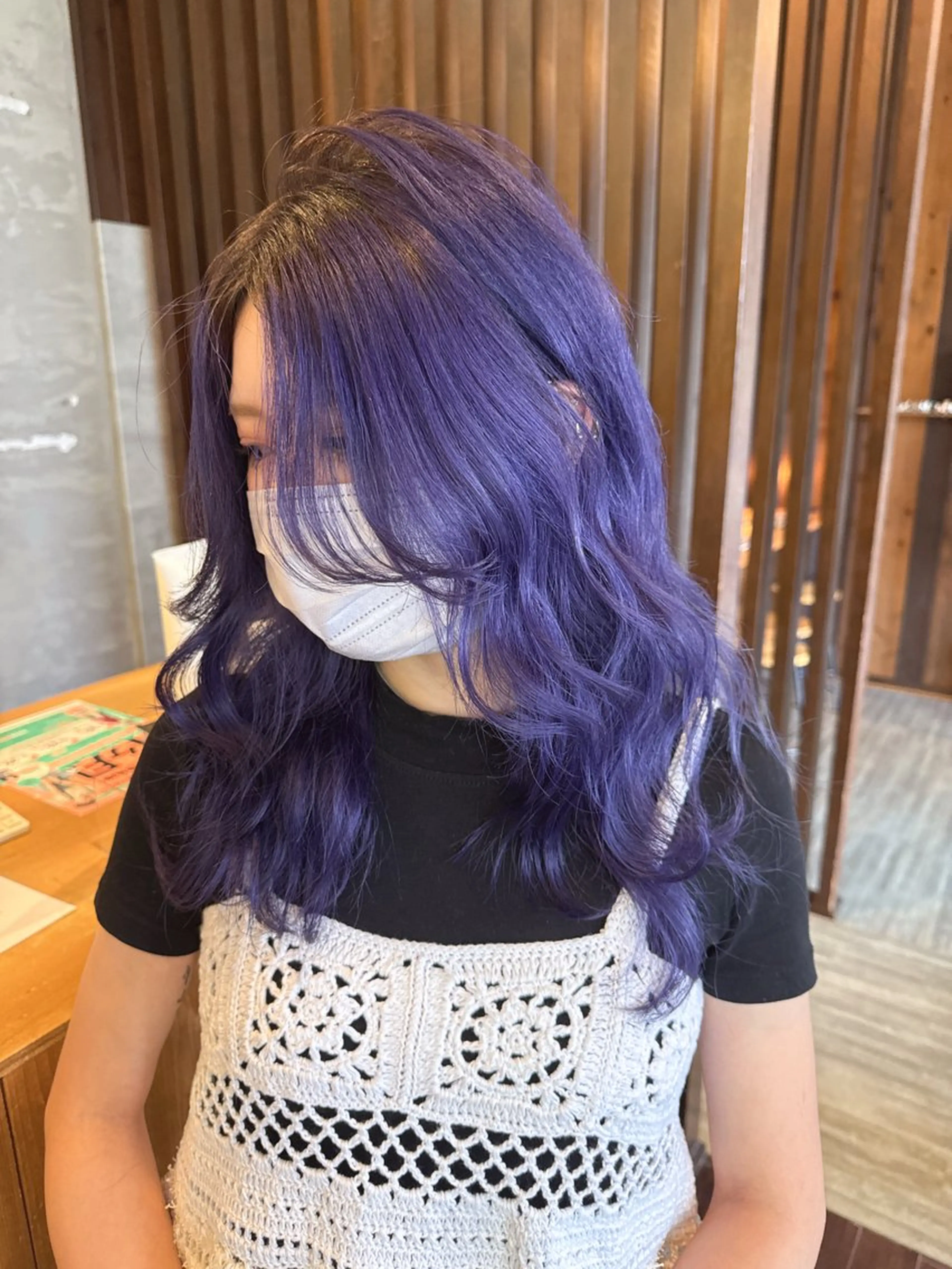 セミロング カラー ラベンダーカラー ヘアカラー 具志 正太のヘアスタイル