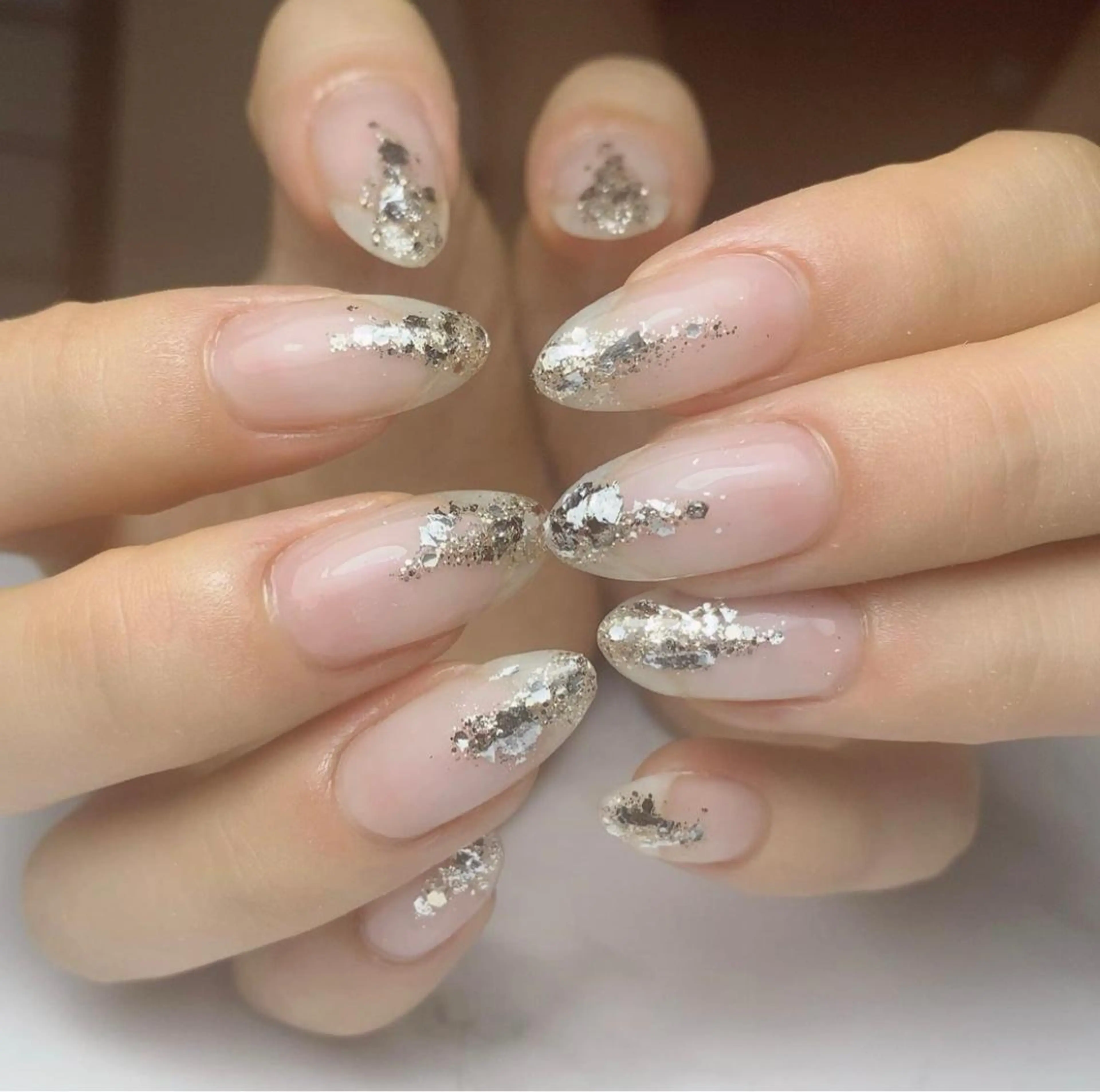 ネイル ラメ(グリッター) ニュアンスネイル crown KIYOMIのマツエク・マツパデザイン