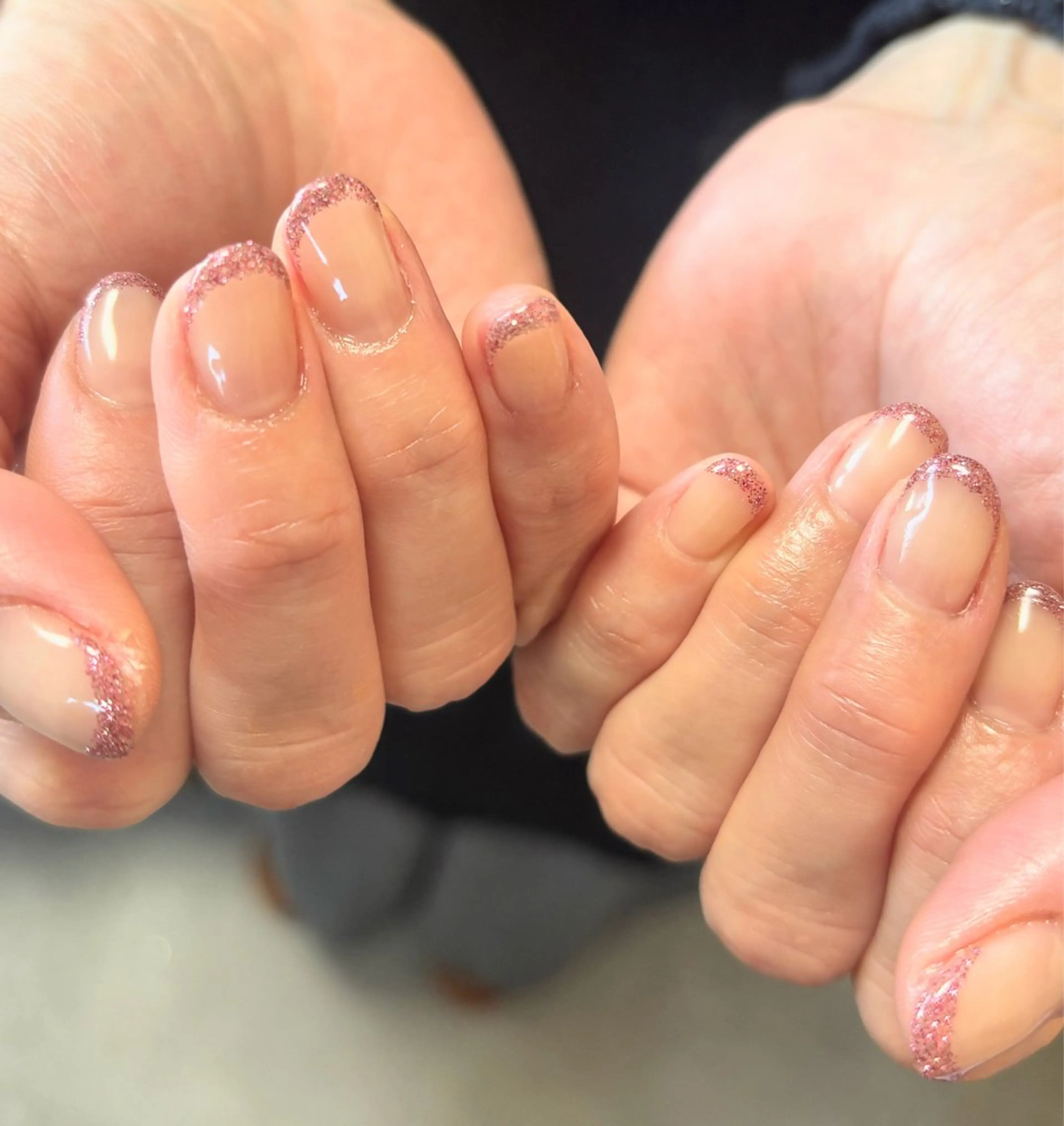 ネイル フレンチネイル ジェルネイル キラキラネイル ラメ(グリッター) マグネットネイル ハンドネイル tamu nail 　金町のネイルデザイン