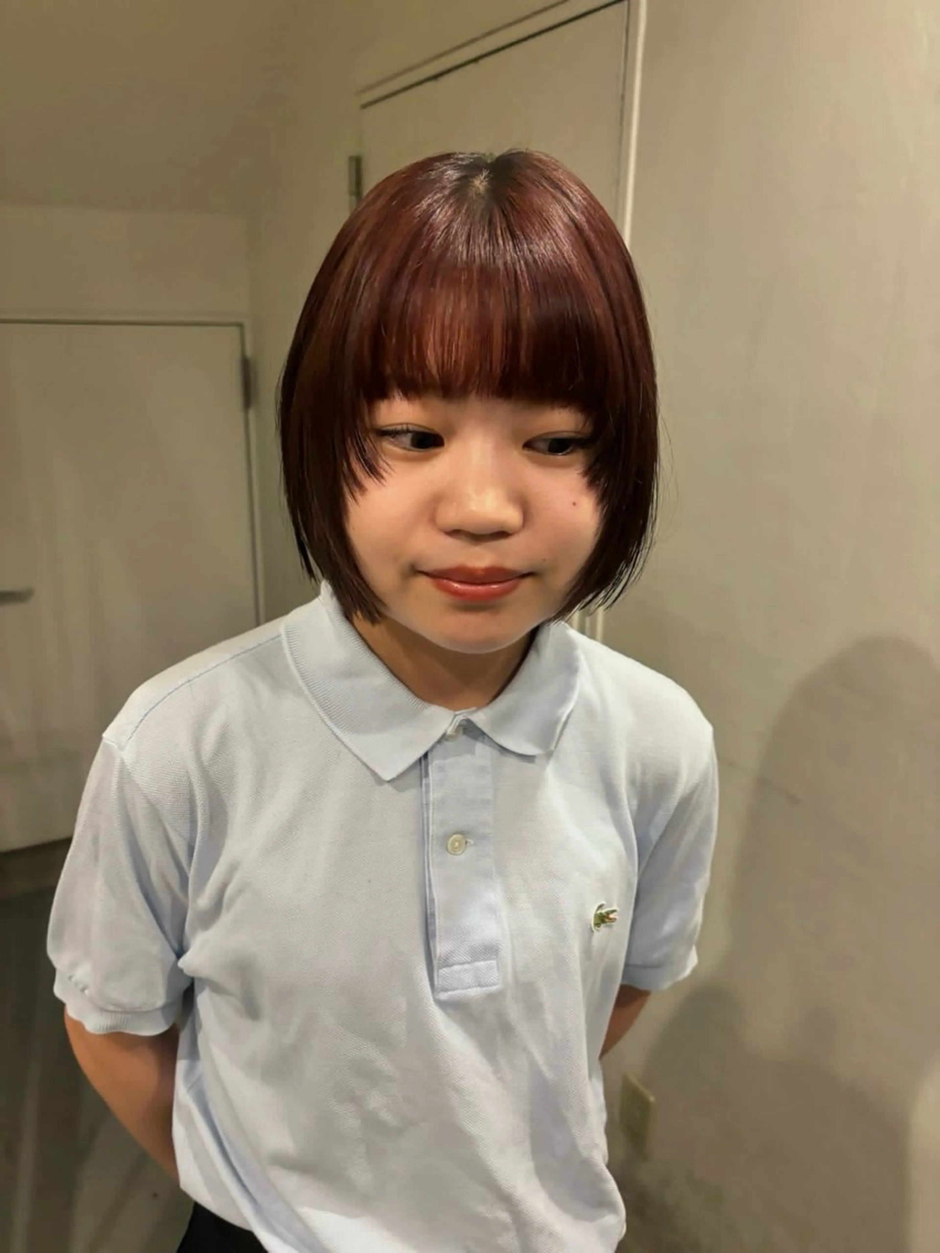 ショート カラー ブリーチ ブリーチなしカラー ボブ hen所属・心斎橋/レイヤー/ ブリーチ/モエのヘアスタイル