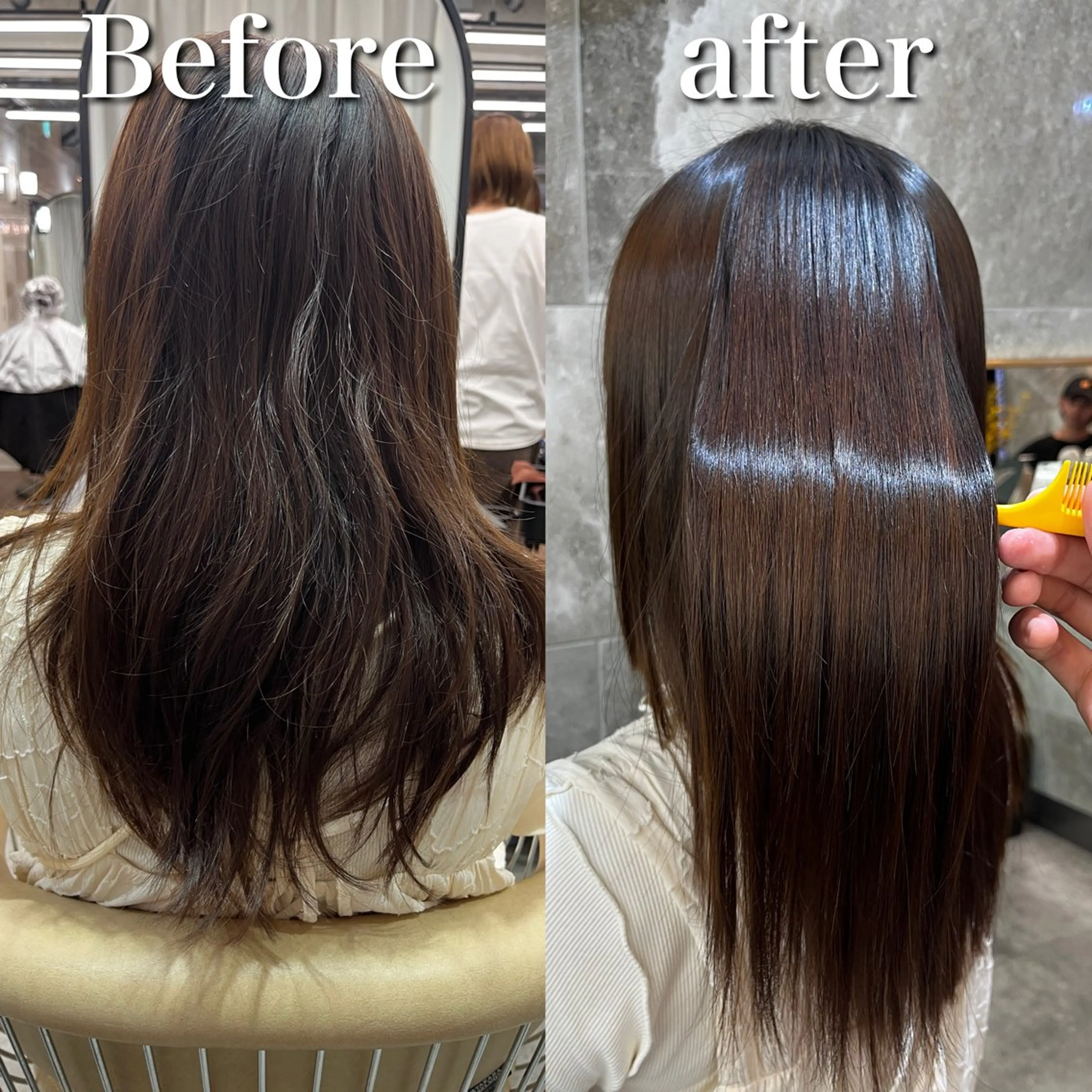 セミロング 伸ばしかけ 縮毛矯正 ハイトーン/横浜 /伊藤　怜のヘアスタイル