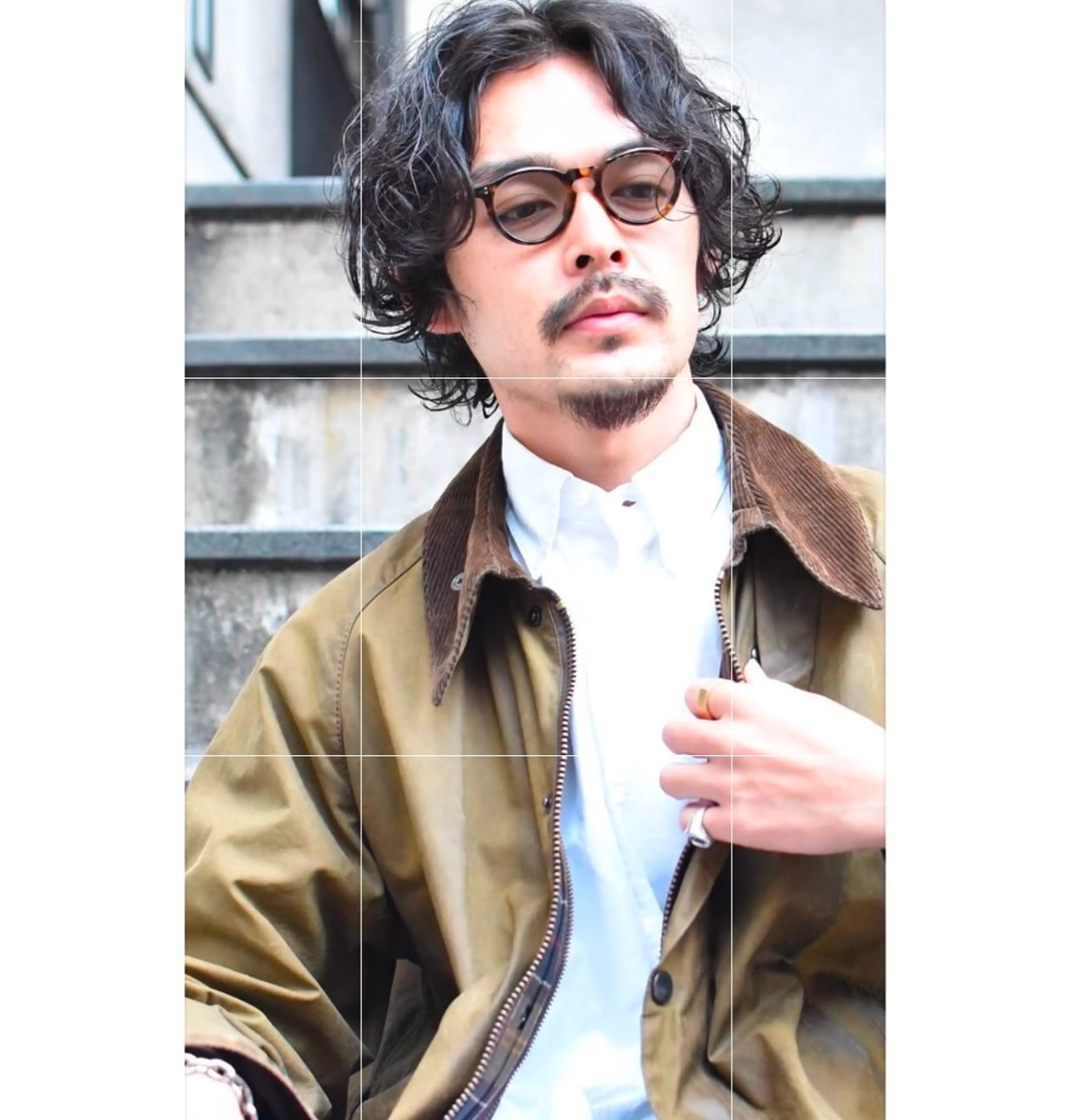 ミディアム パーマ メンズ カット パーマ 南堀江🌿パーマ Tetsu【テツ】のヘアスタイル