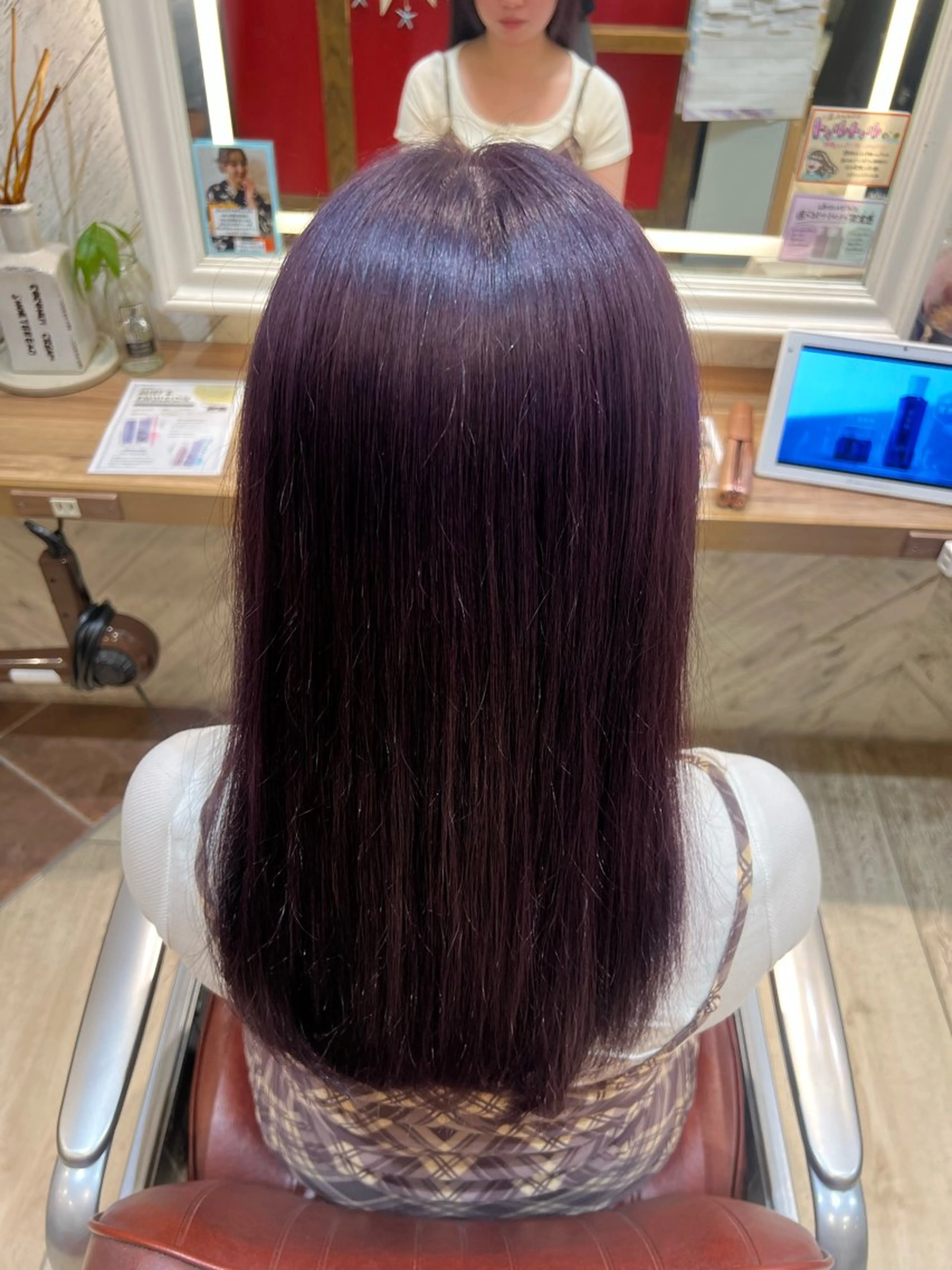 セミロング ヘアカラー トリートメント ヘッドスパ しゅり/韓国艶カラー 🩶🫧エクステ🎀のヘアスタイル