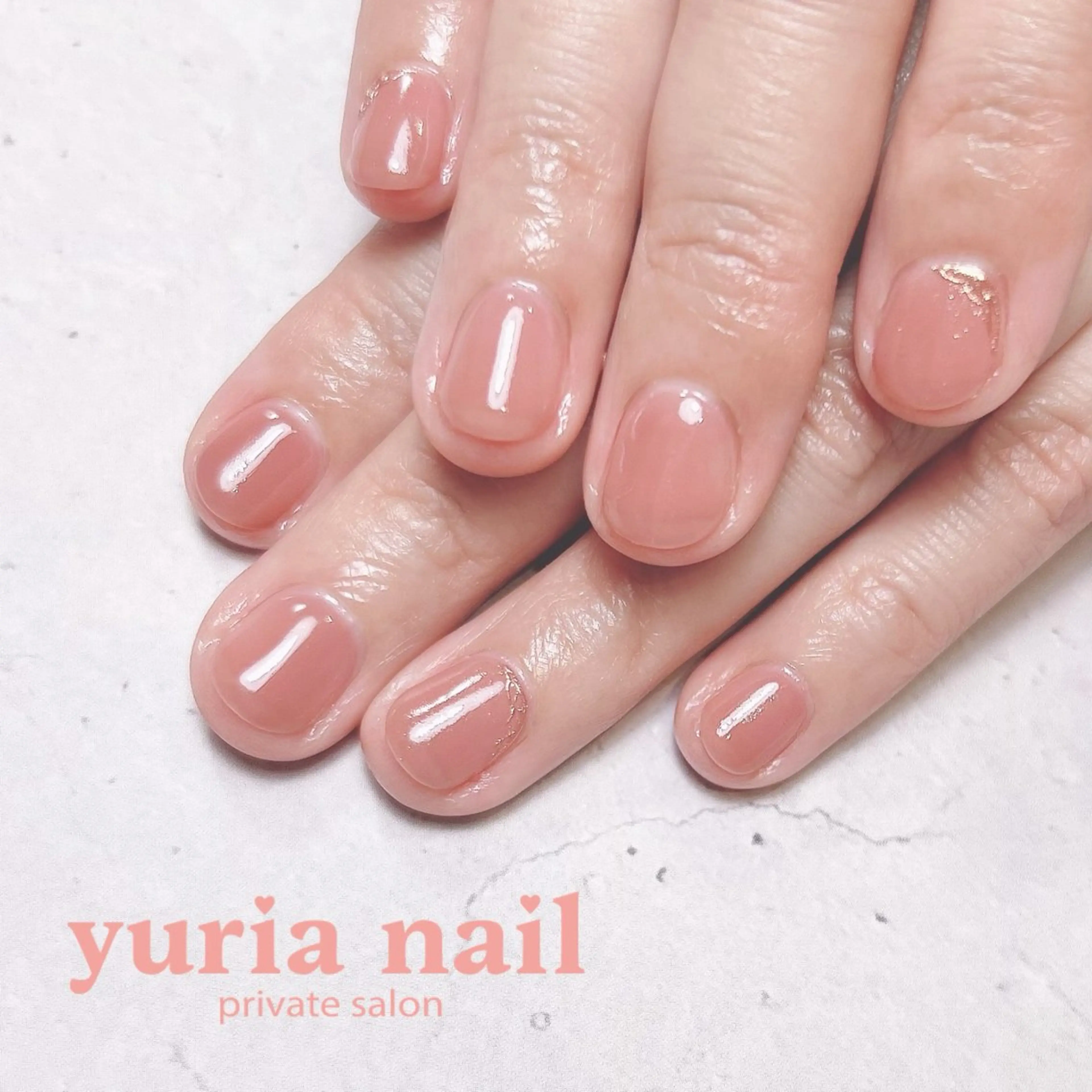 ネイル ジェルネイル ミラーネイル ニュアンスネイル ワンカラーネイル ピンク ハンドネイル 小林 ゆりあのネイルデザイン