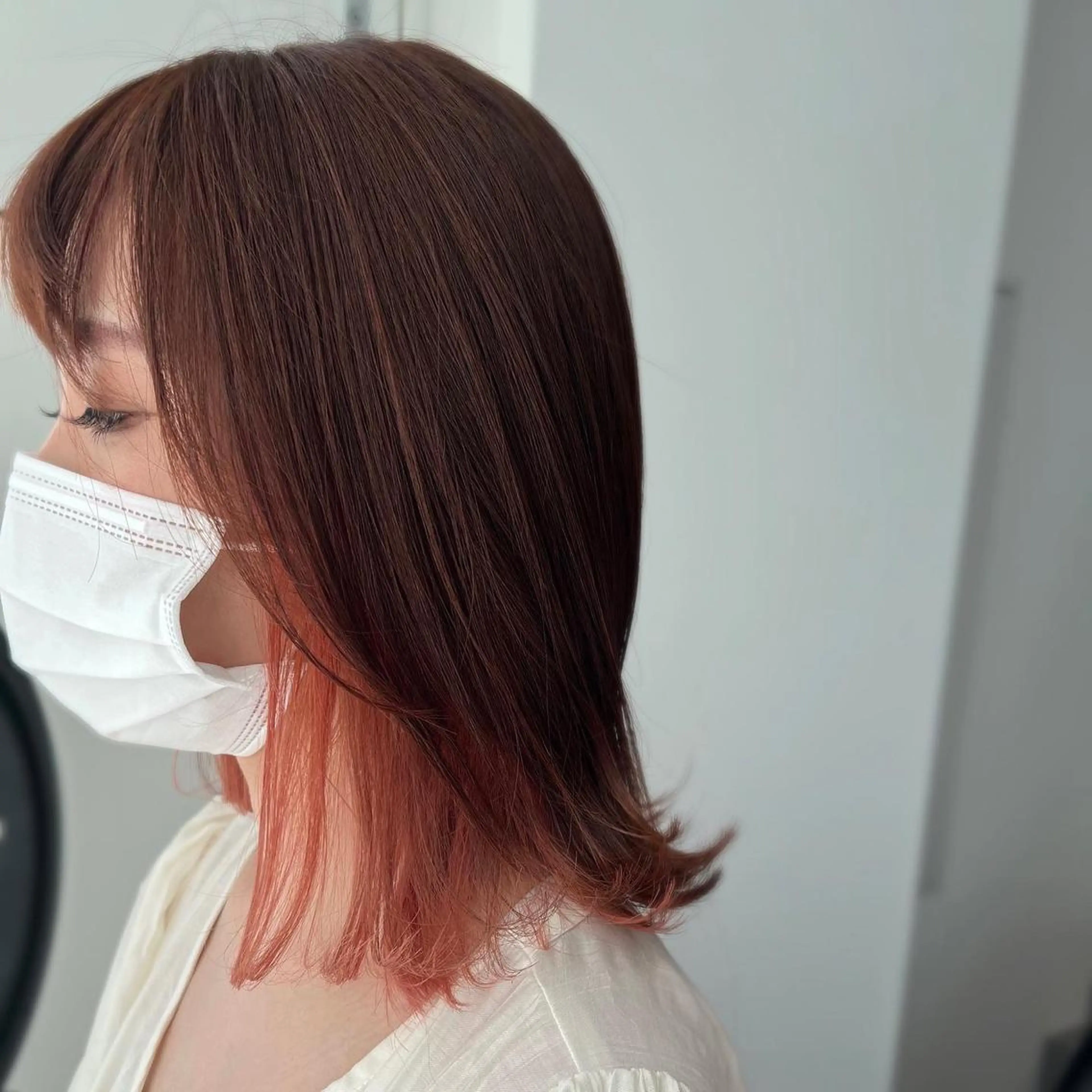 ミディアム カラー ヘアアレンジ ベージュカラー ブリーチ ケアブリーチ 透明感カラー ダブルカラー カット ヘアカラー トリートメント 髪質改善🌈縮毛矯正 荻原 達矢のヘアスタイル