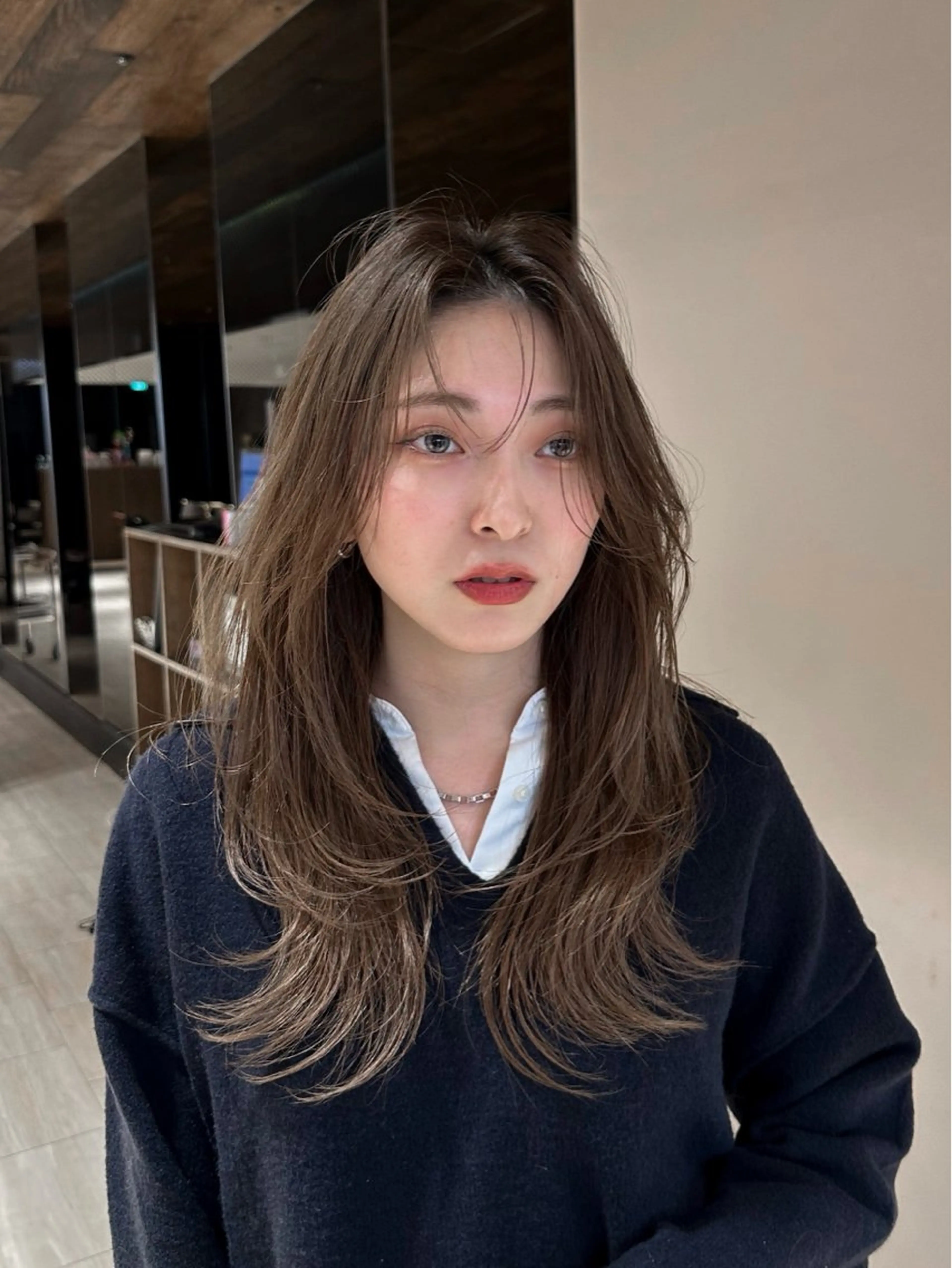 ロング カット トリートメント レイヤー/顔周り カット/松岡 祥利のヘアスタイル