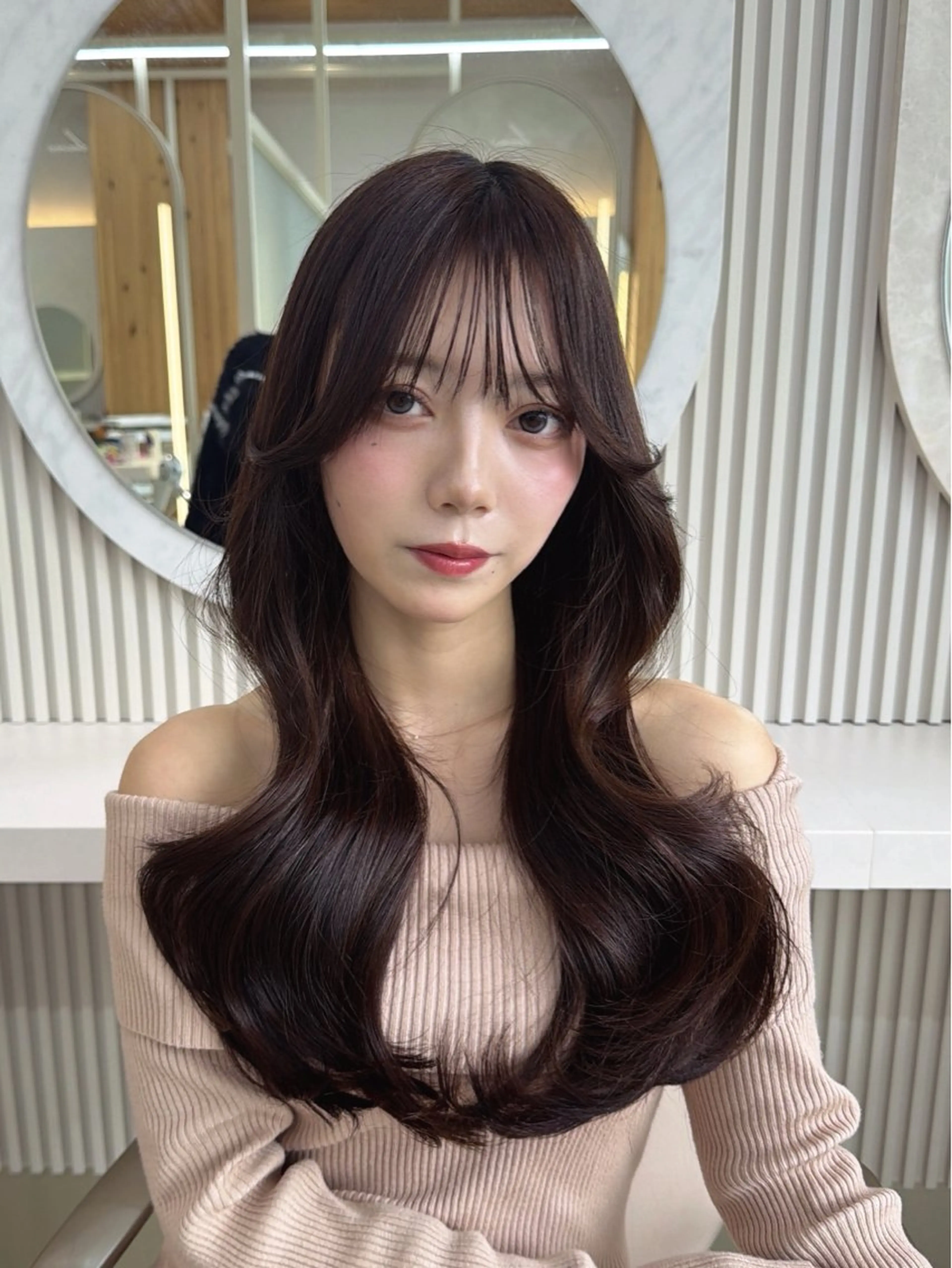 セミロング カット ヘアカラー トリートメント 顔周り/透明感カラー /韓国ヘア/TAKUのヘアスタイル