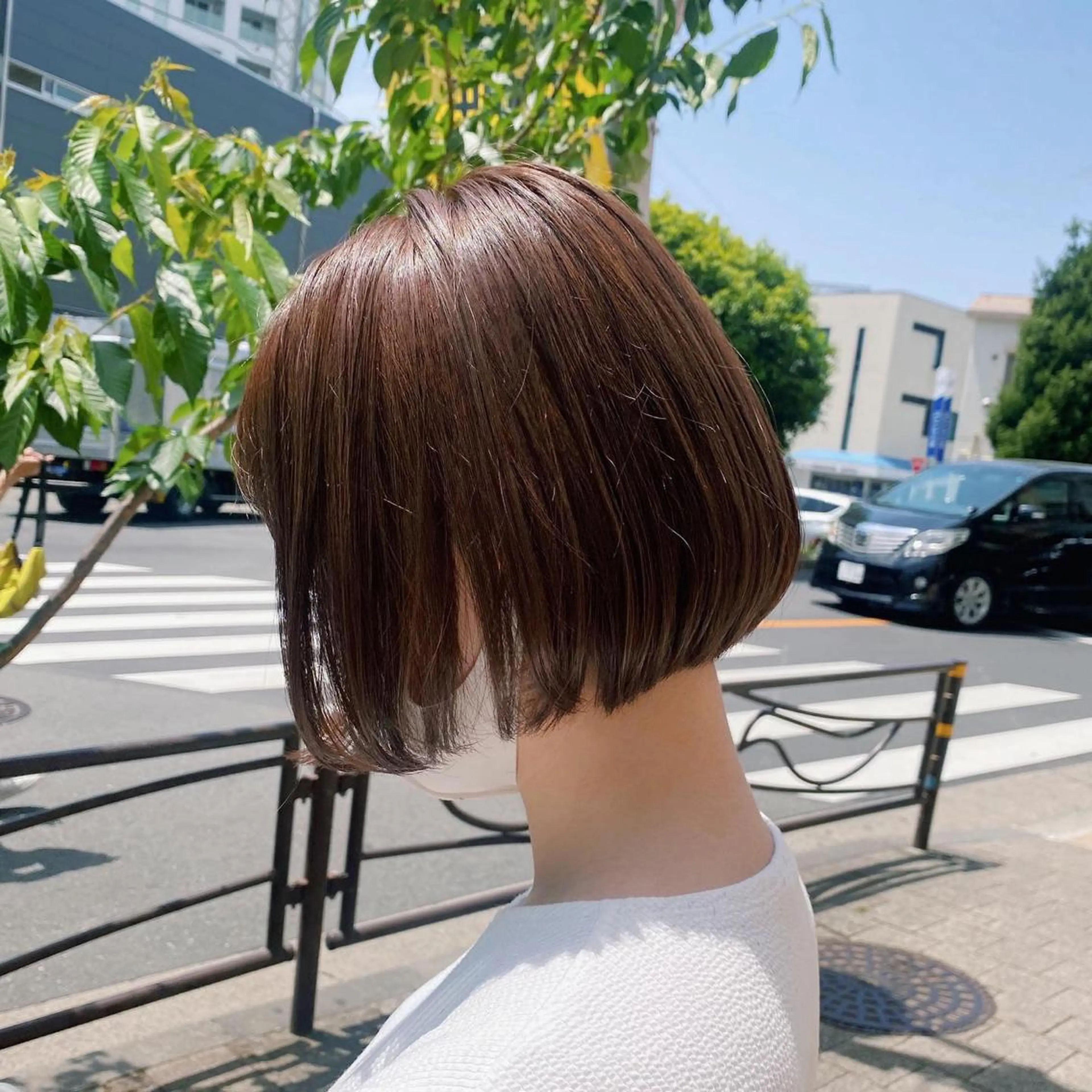 ミディアム ボブ顔周り 韓国遠藤小雪のヘアスタイル