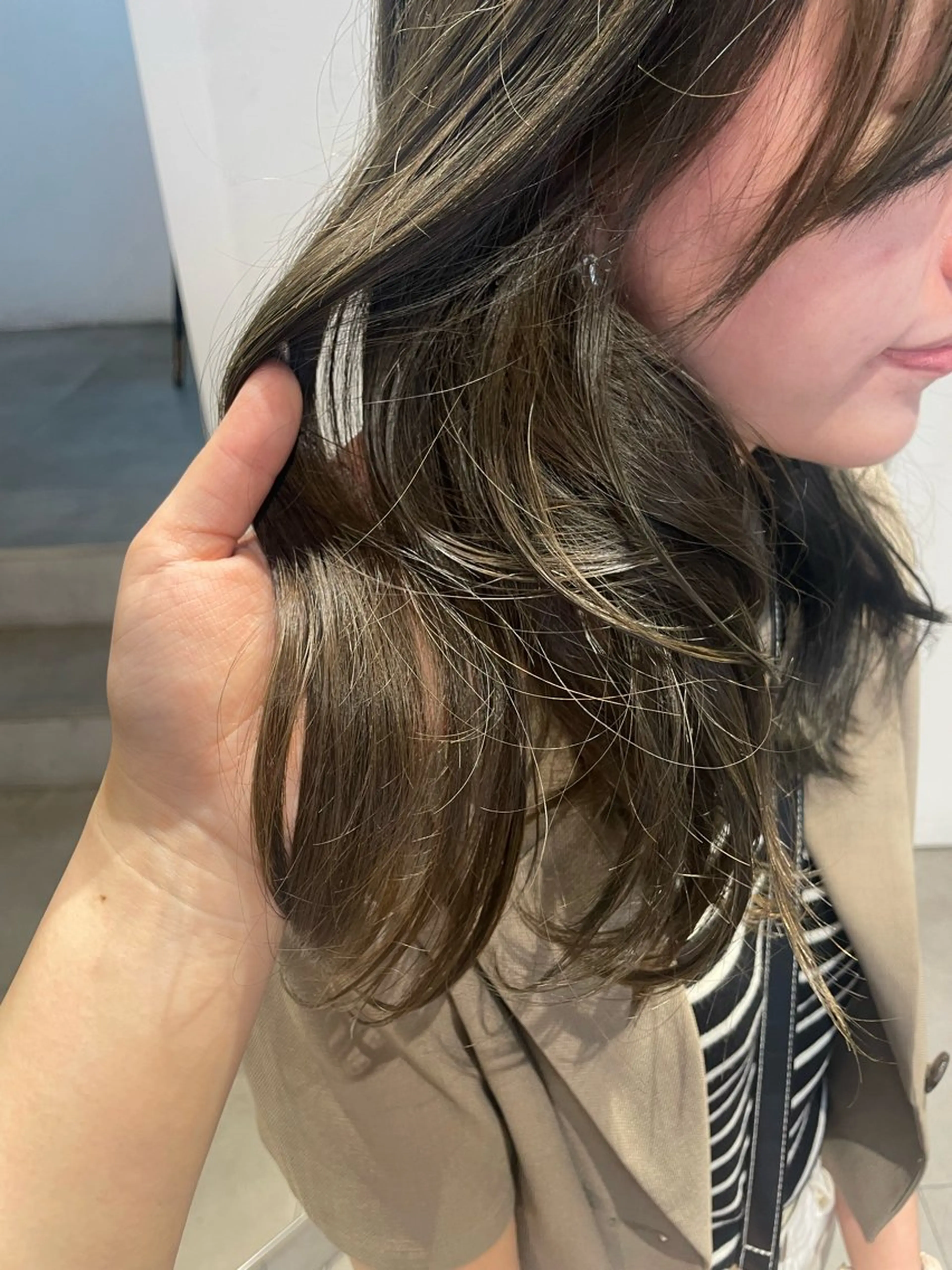 セミロング カラー ケアカラー 韓国ヘア/ネイル kanako🤍🫧のヘアスタイル