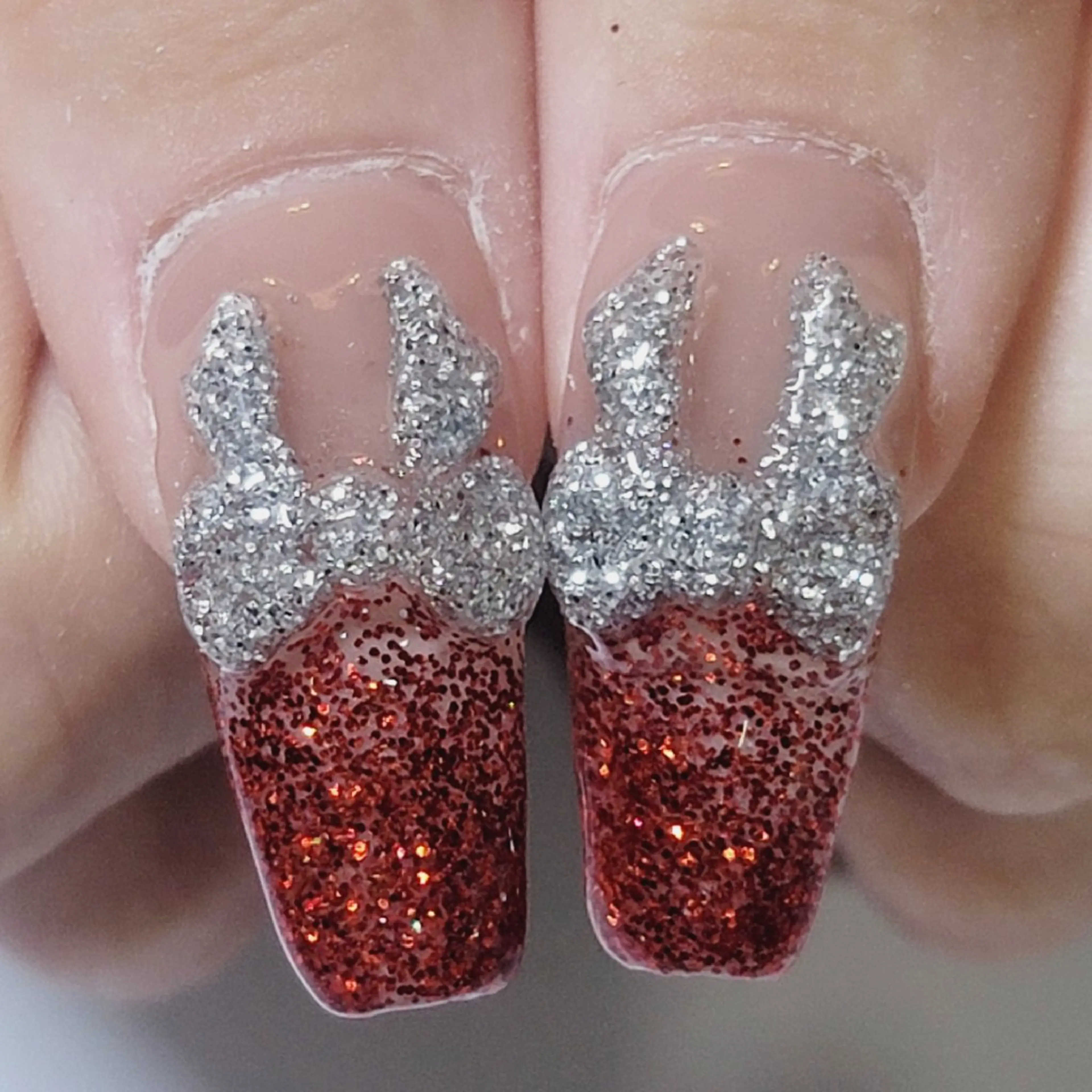 ネイル ラメ(グリッター) リボン ハンドネイル よしだ ひろきのネイルデザイン