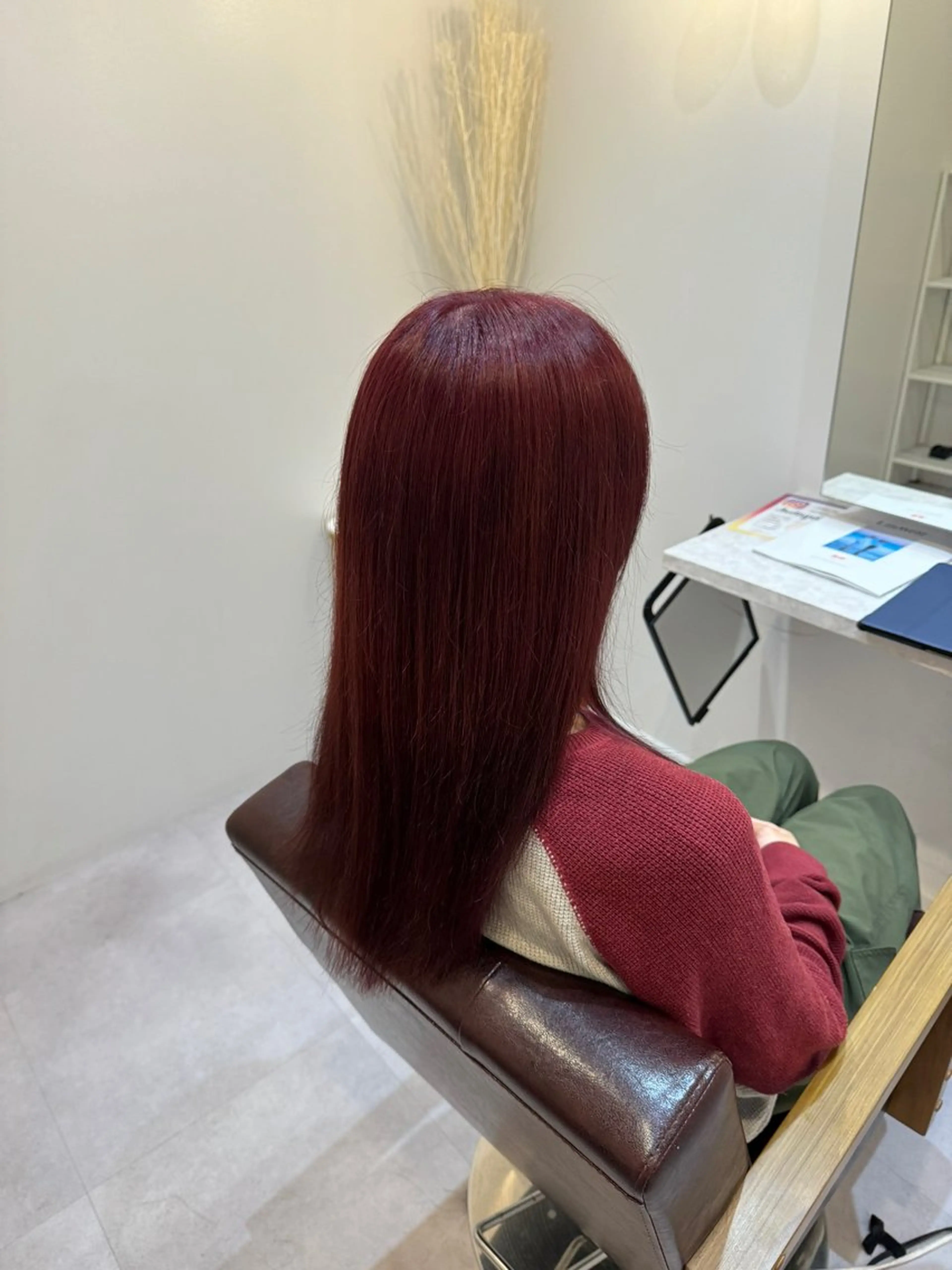 ロング カラー ブリーチ レッドカラー カット ヘアカラー トリートメント Agu hair sifle本町通り店所属・松ヶ迫 珠里のヘアスタイル