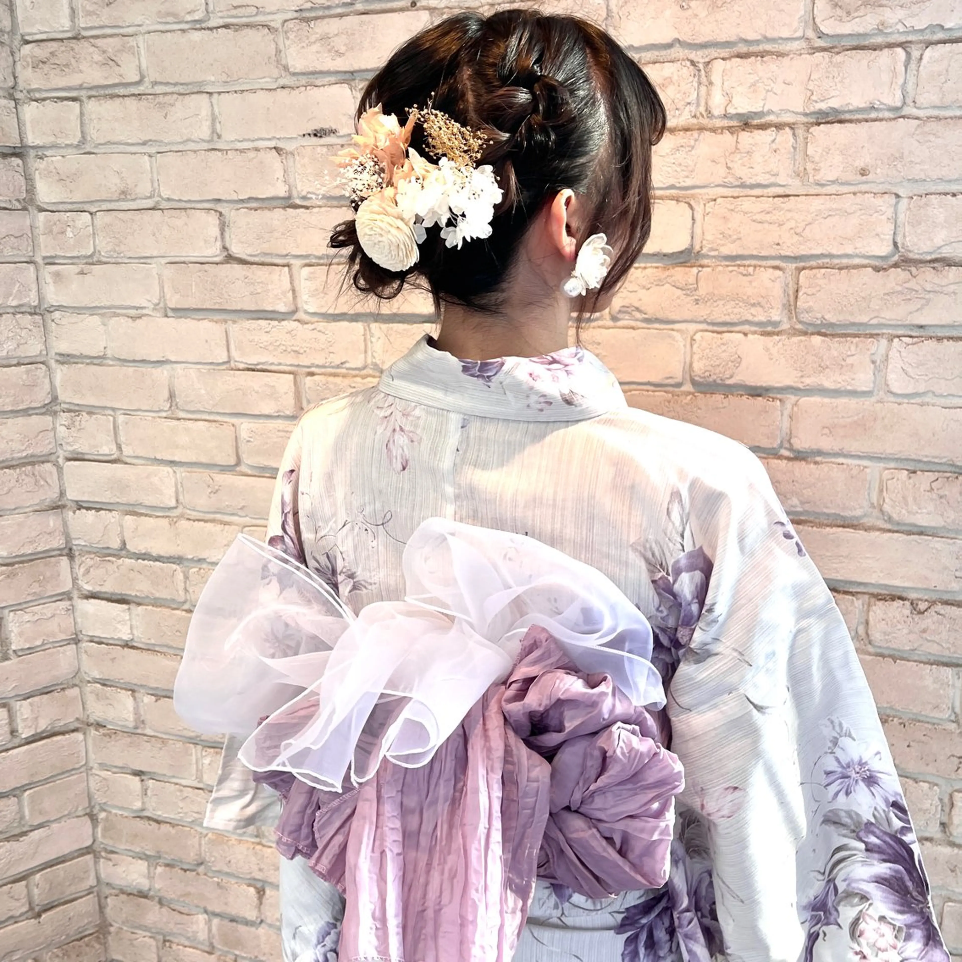 ヘアアレンジ 着付け 韓国レイヤー 暖色カラー/さくらのヘアスタイル