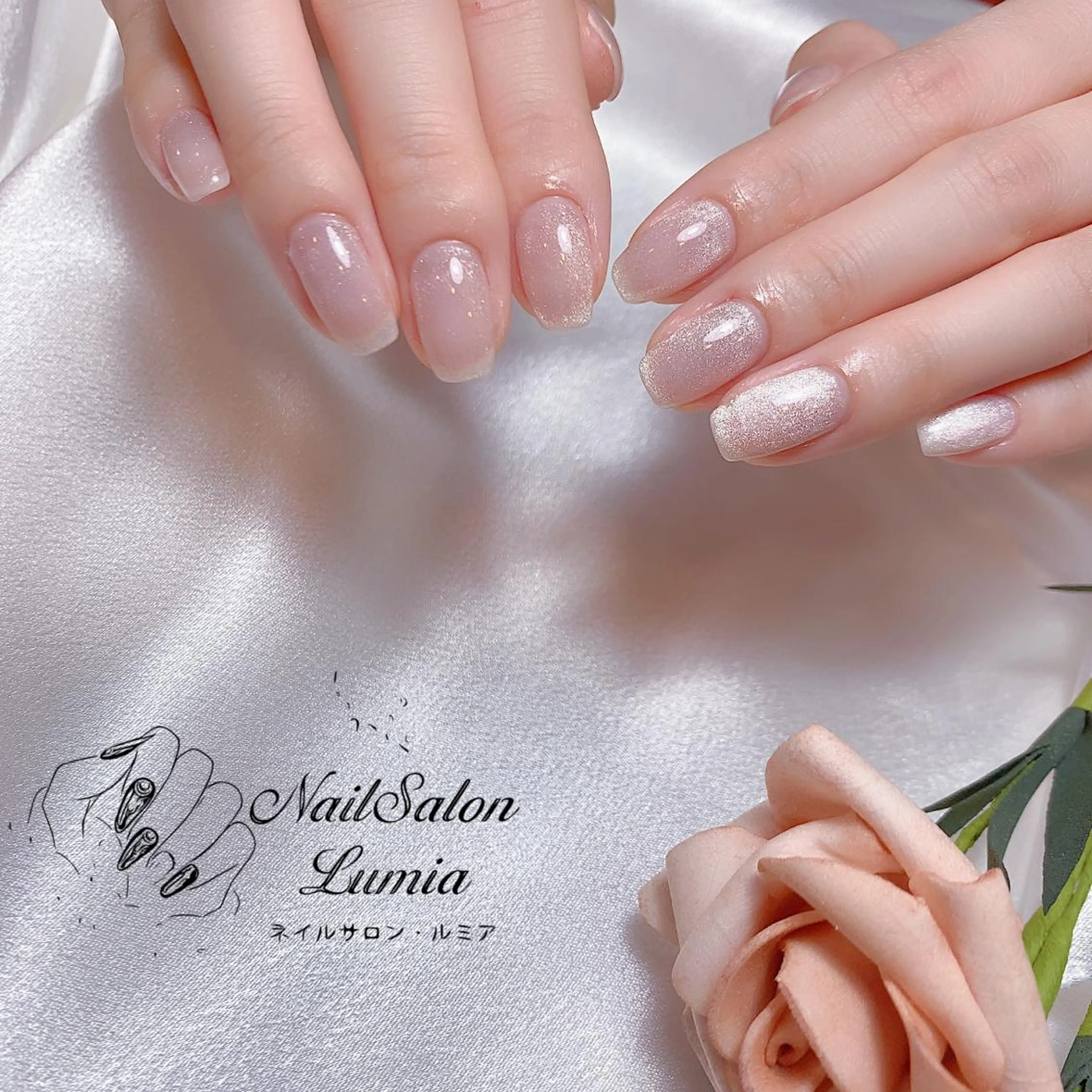 ネイル キラキラネイル マグネットネイル ワンカラーネイル ハンドネイル ネイルサロン ルミア Lumia 店長のネイルデザイン