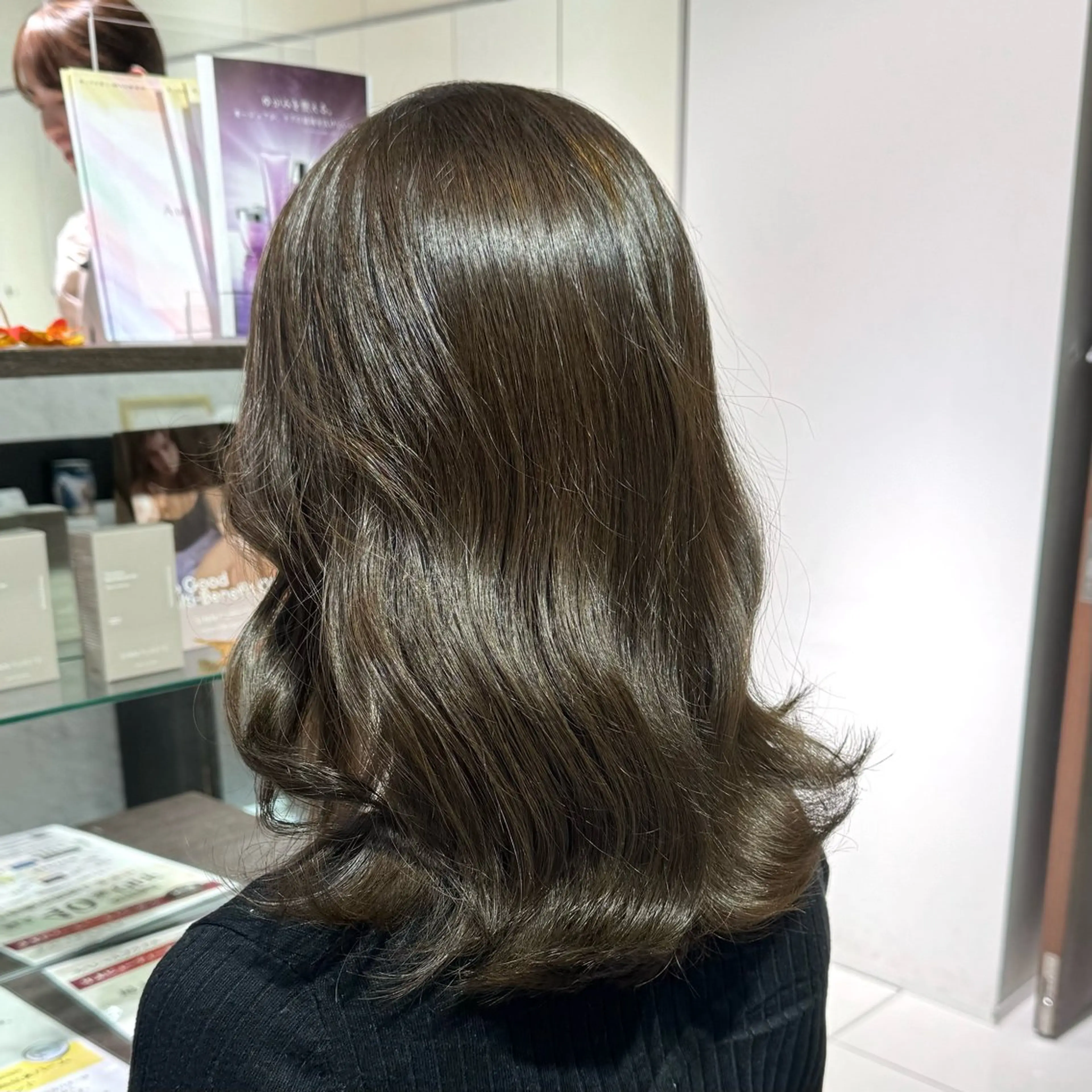 ミディアム カラー ヘアアレンジ ヘアカラー ブリーチなしカラー /ベージュ/安形翔のヘアスタイル