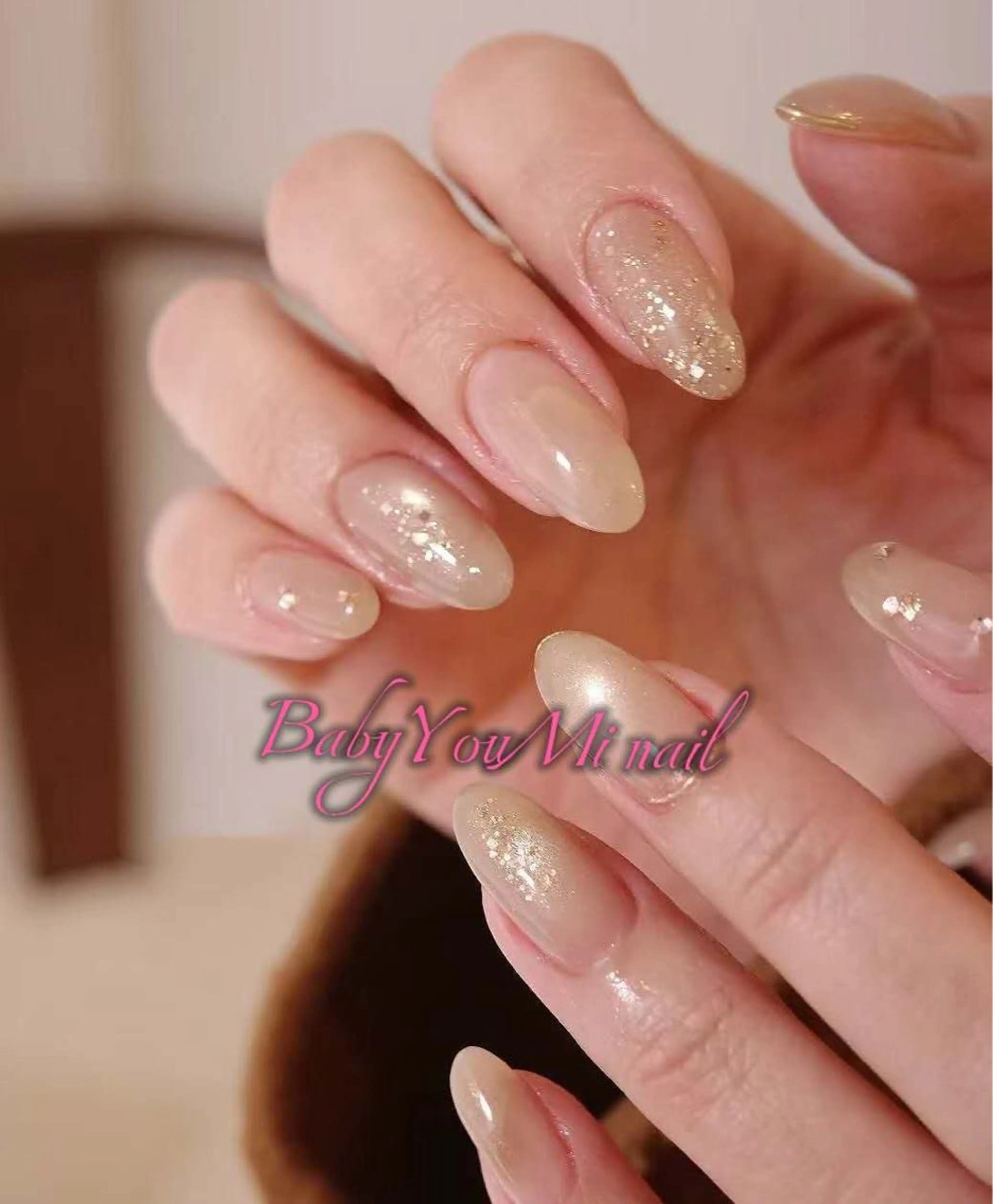 ネイル オーロラネイル 成人式 フットネイル フレンチネイル ジェルネイル ハンドネイル BabyYouMi ねねのネイルデザイン