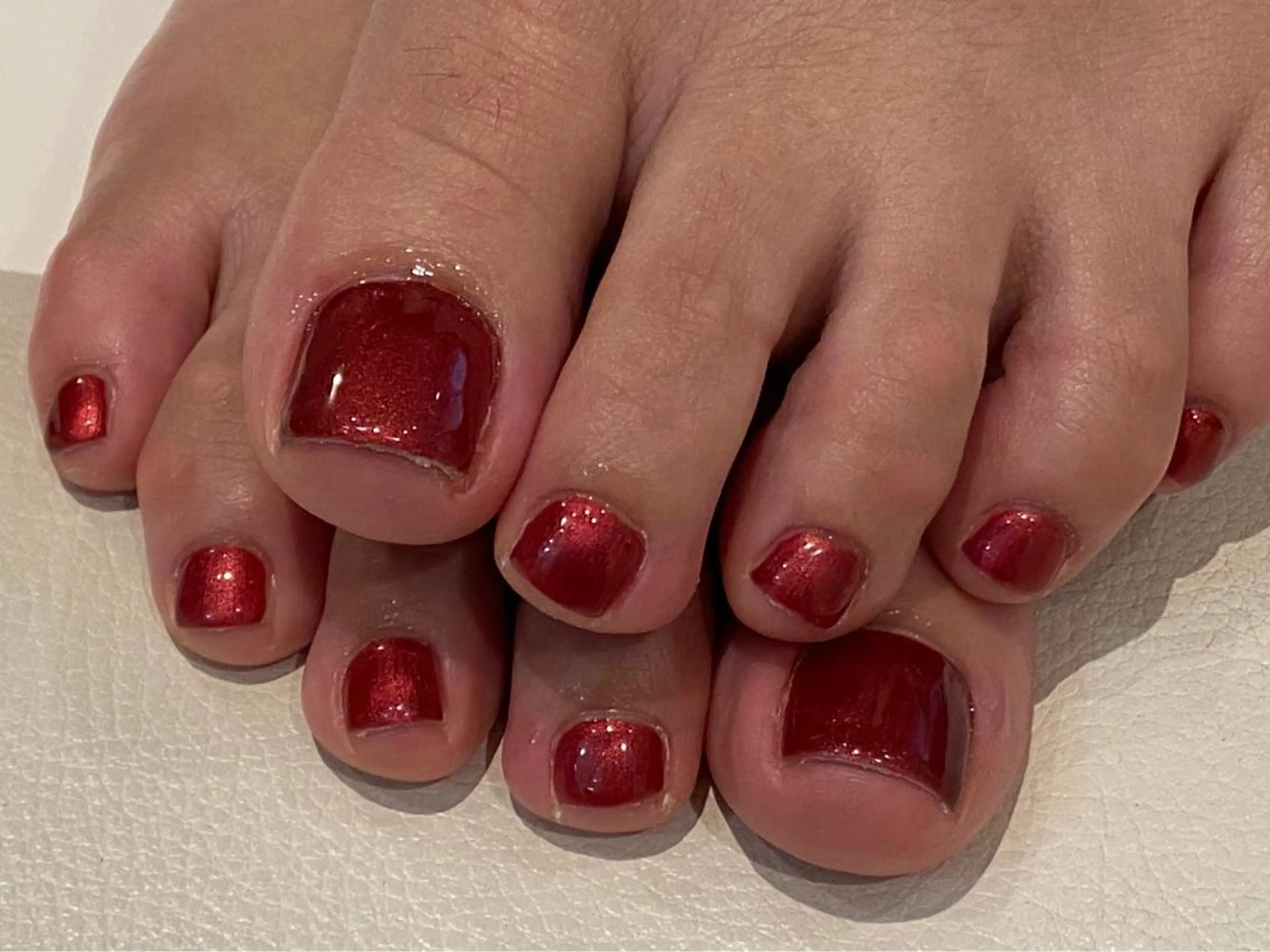 【ジェルネイルフット🦶】ワンカラー🍀ケア込みの写真