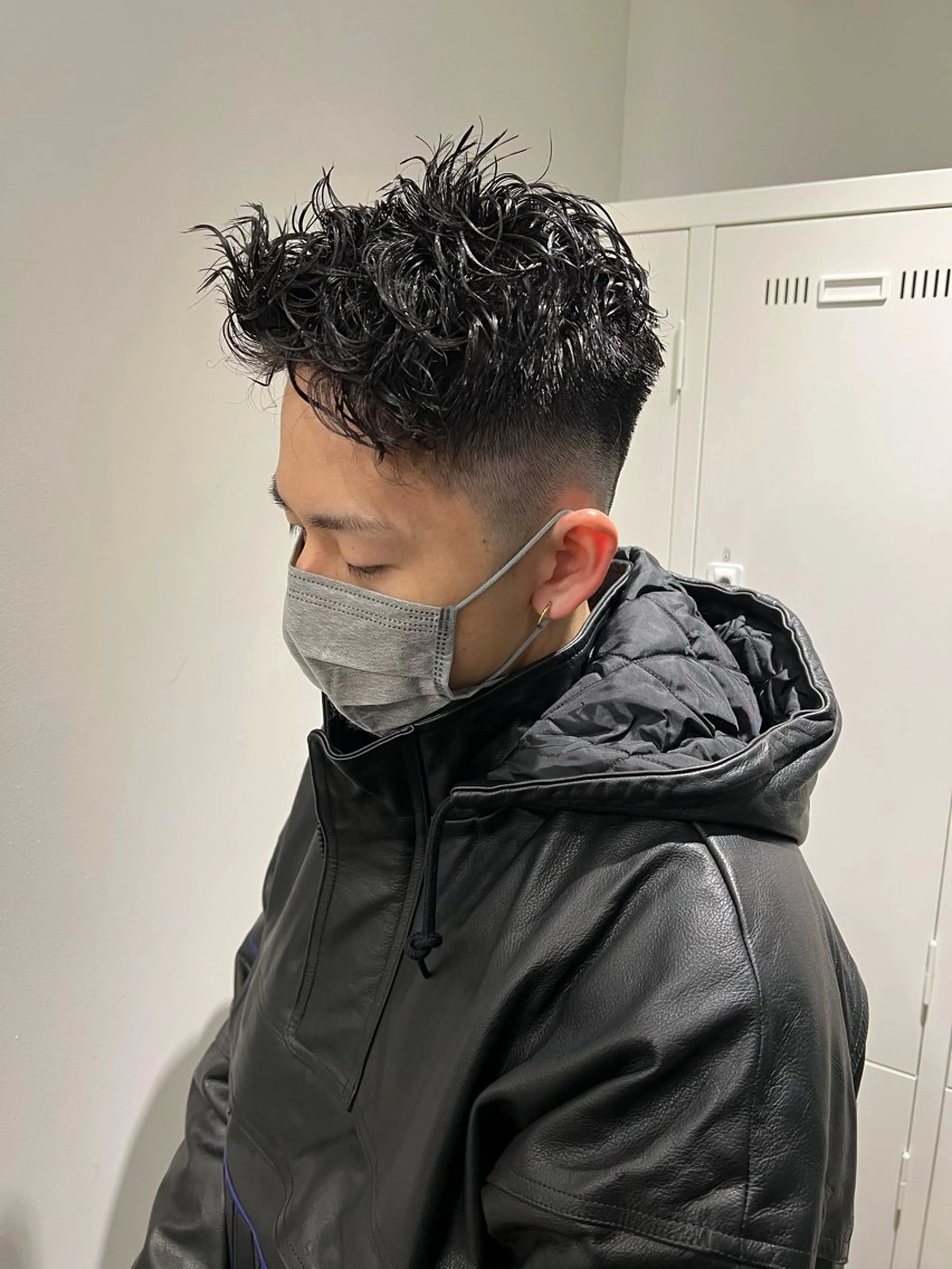 ショート メンズ オールバック アップバング ビジネス モヒカン マッシュ カット アンルポン所属・unlepont 江坂[髪質改善]🪽のヘアスタイル