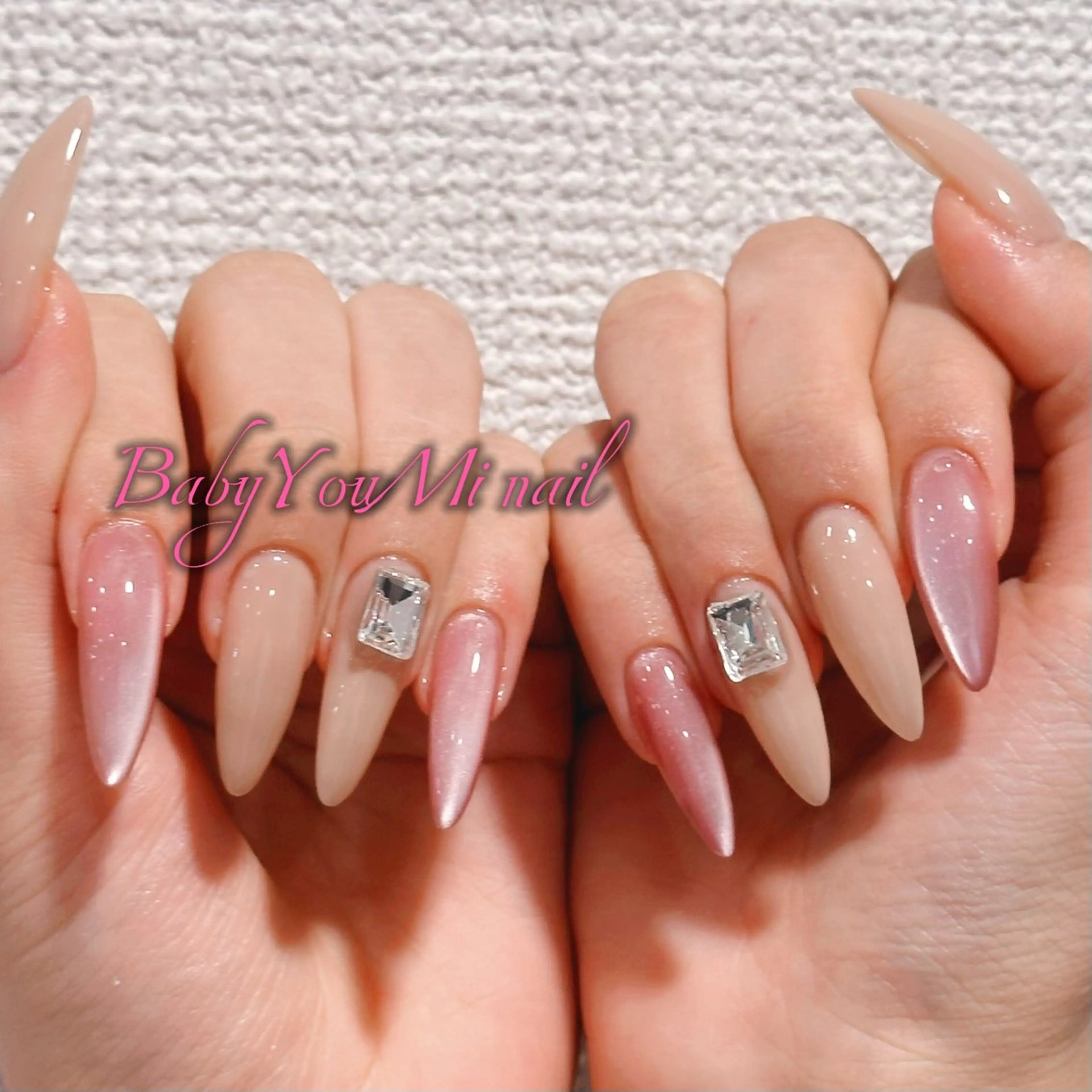 ネイル オーロラネイル フラワーネイル フットネイル フレンチネイル ジェルネイル ハンドネイル BabyYouMi ねねのネイルデザイン