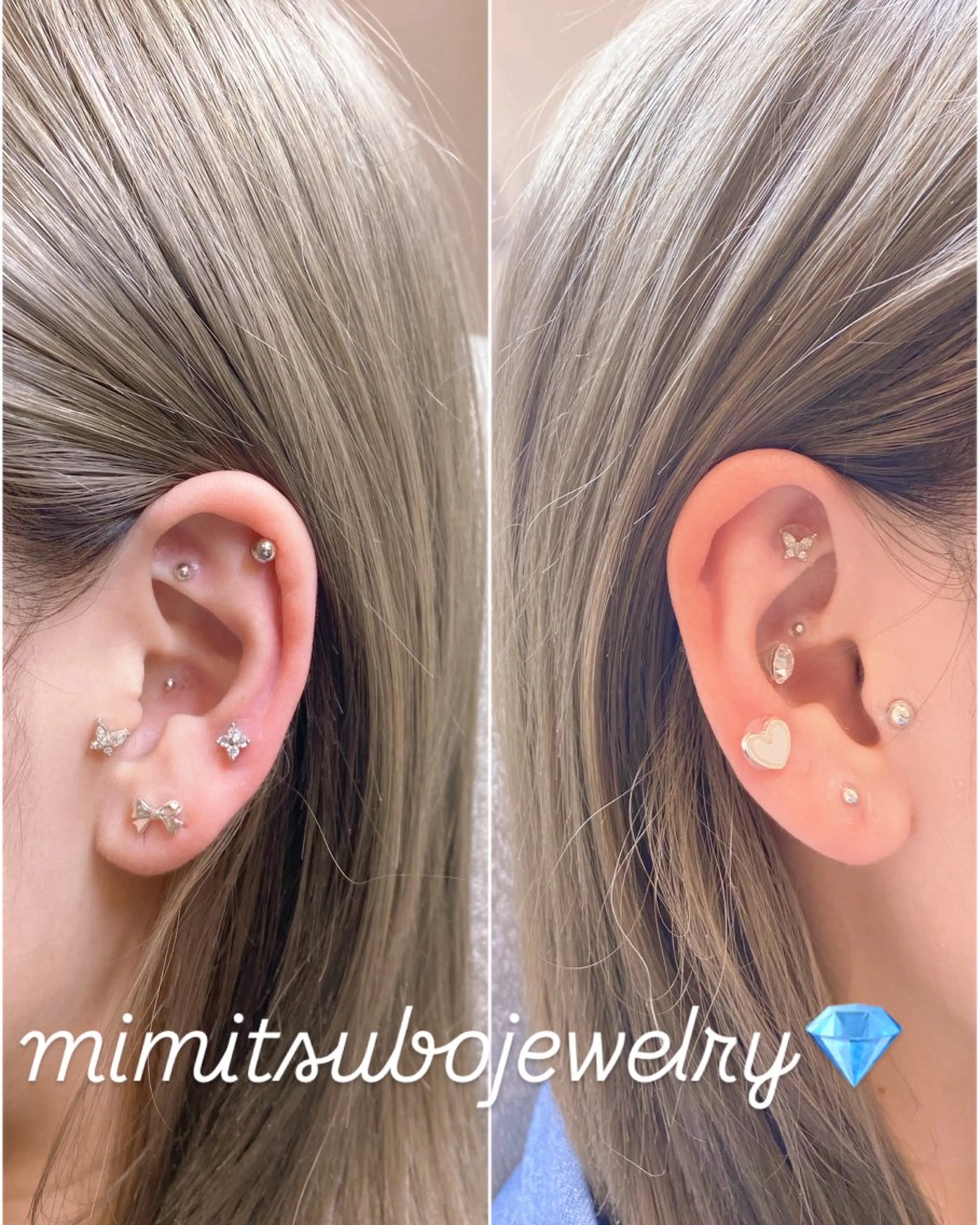 耳ツボジュエリーとラッシュリフト(立ち上げデザイン・カールデザイン)のセットの写真