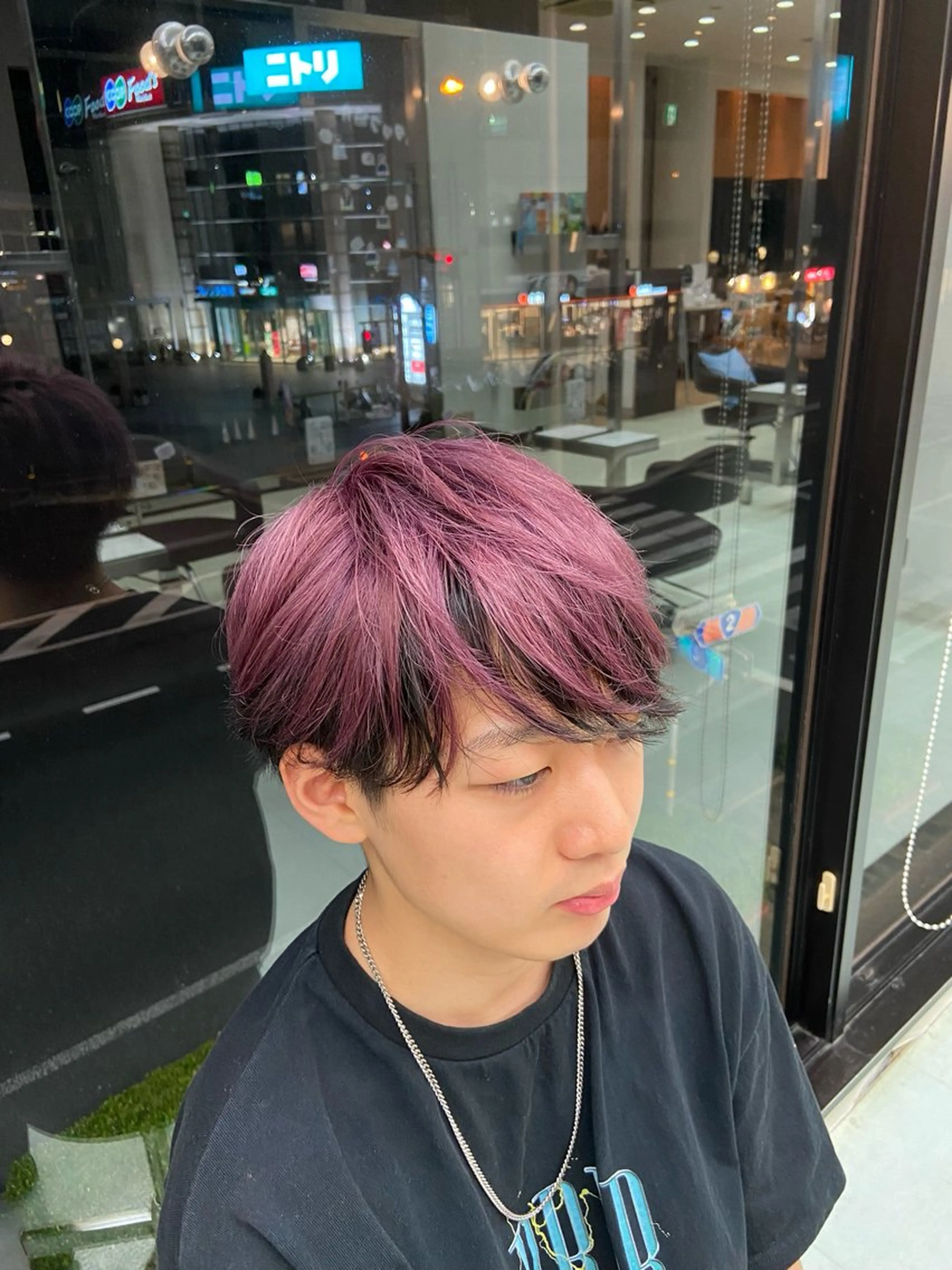 カラー メンズ メンズブリーチ ブリーチ ピンクカラー 小芝涼介/レイヤー /メンズパーマ✂️のヘアスタイル