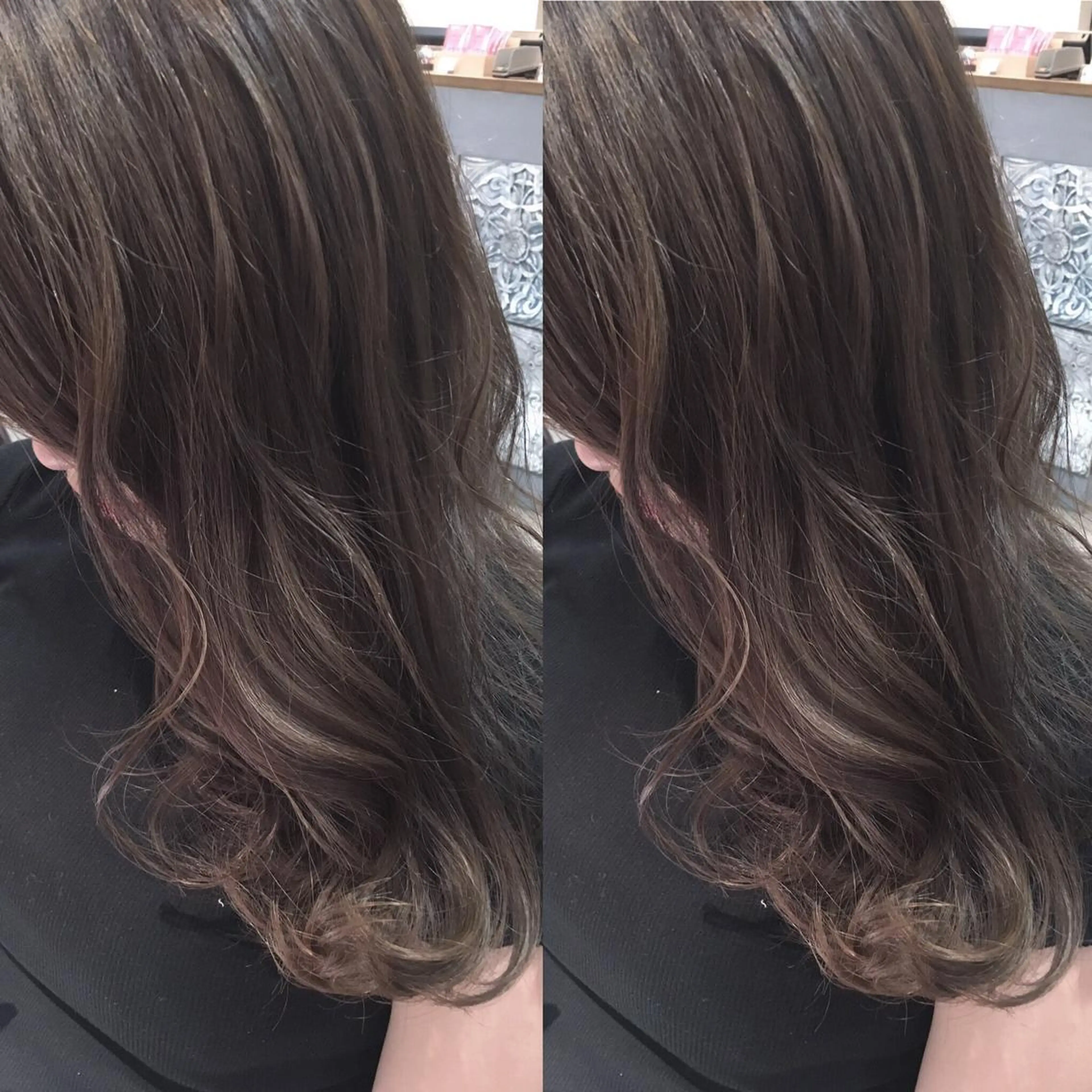 ロング カラー グレージュ ハイライトカラー イルミナカラー 外国人風カラー ハイライト hair salon Ranun髪質改善のヘアスタイル