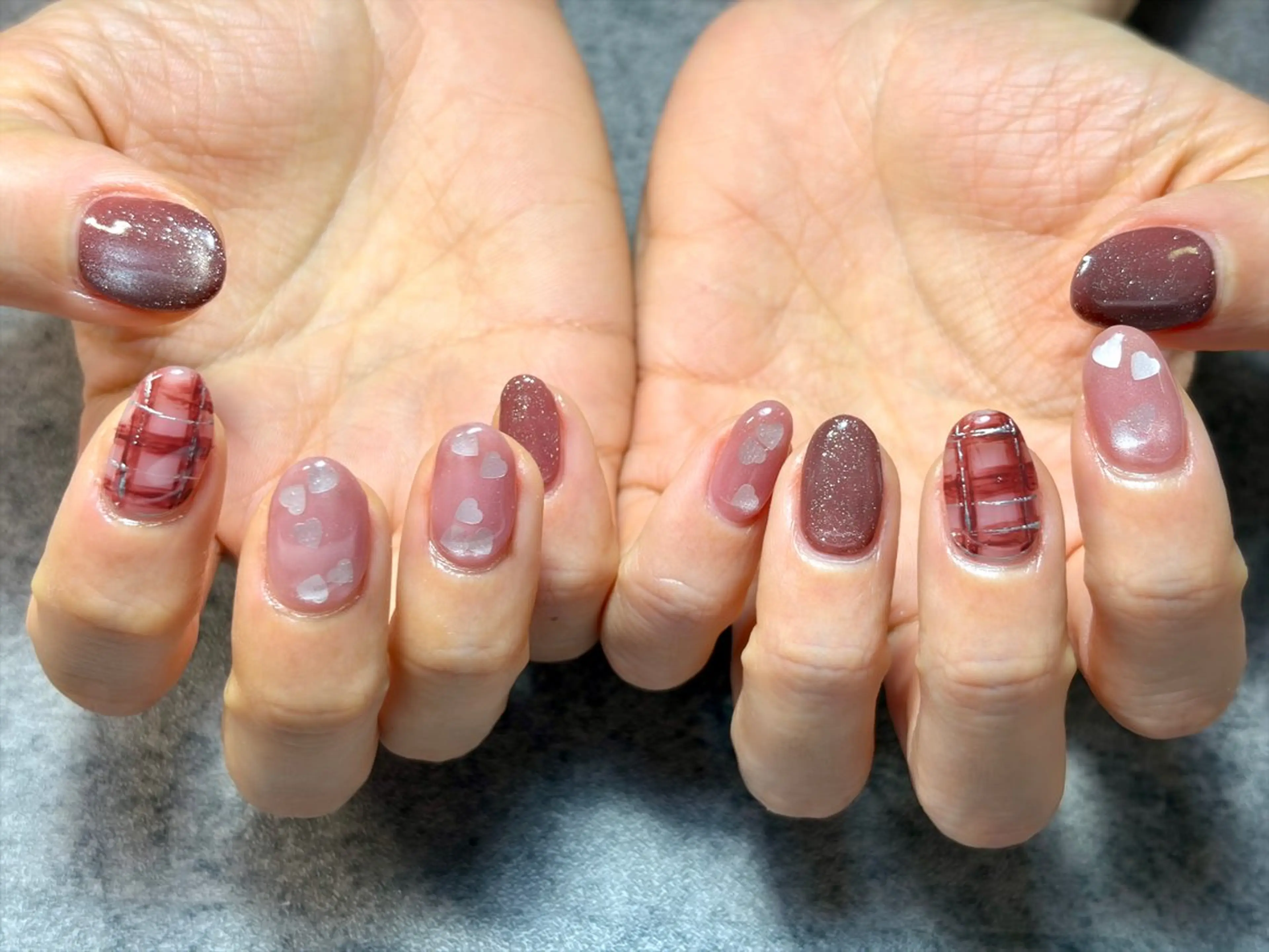 ネイル ハート ハンドネイル GéRanium Harukaのネイルデザイン