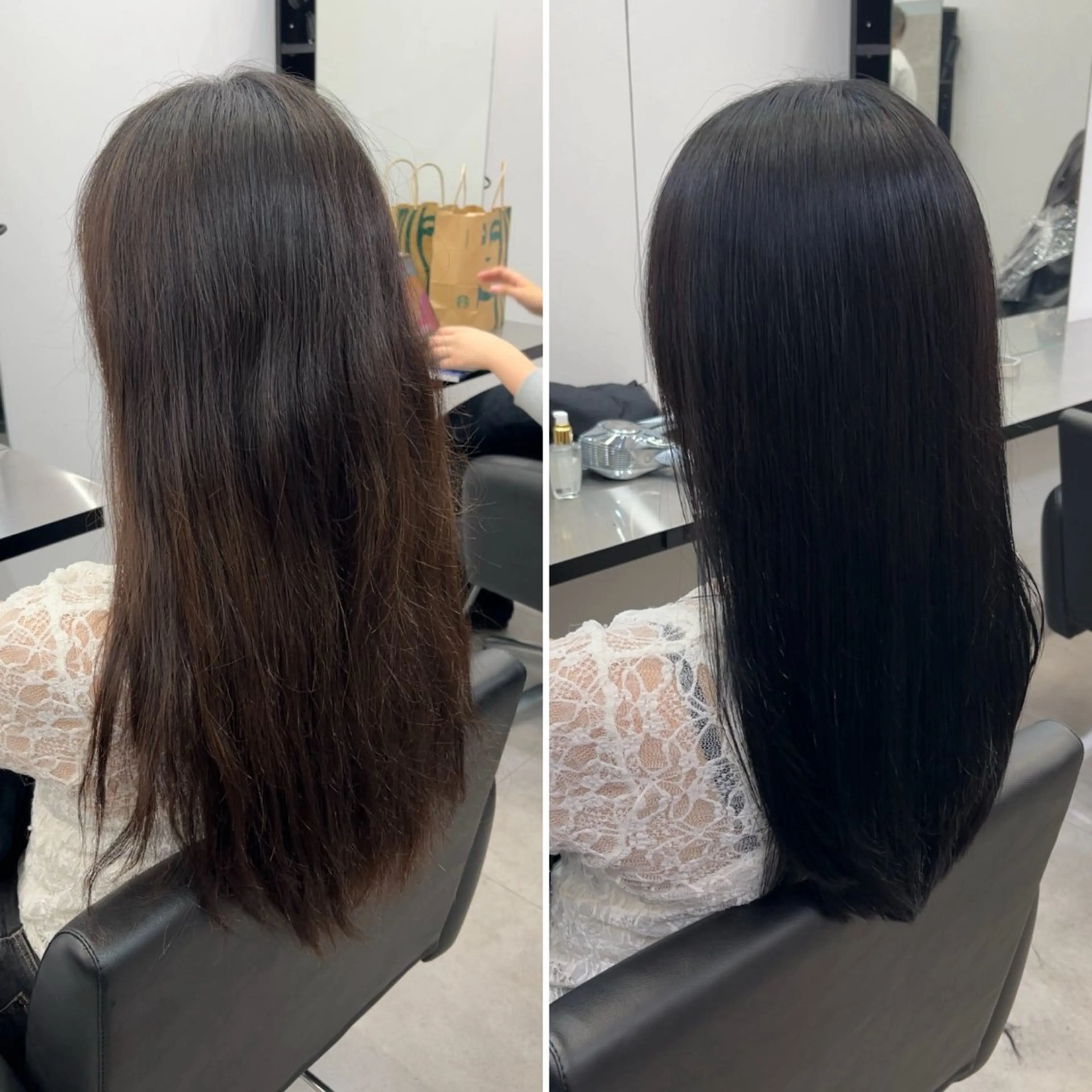 ロング カット ヘアカラー 縮毛矯正 トリートメント 髪質改善/縮毛矯正 梅田茶屋町/西尾祐作のヘアスタイル