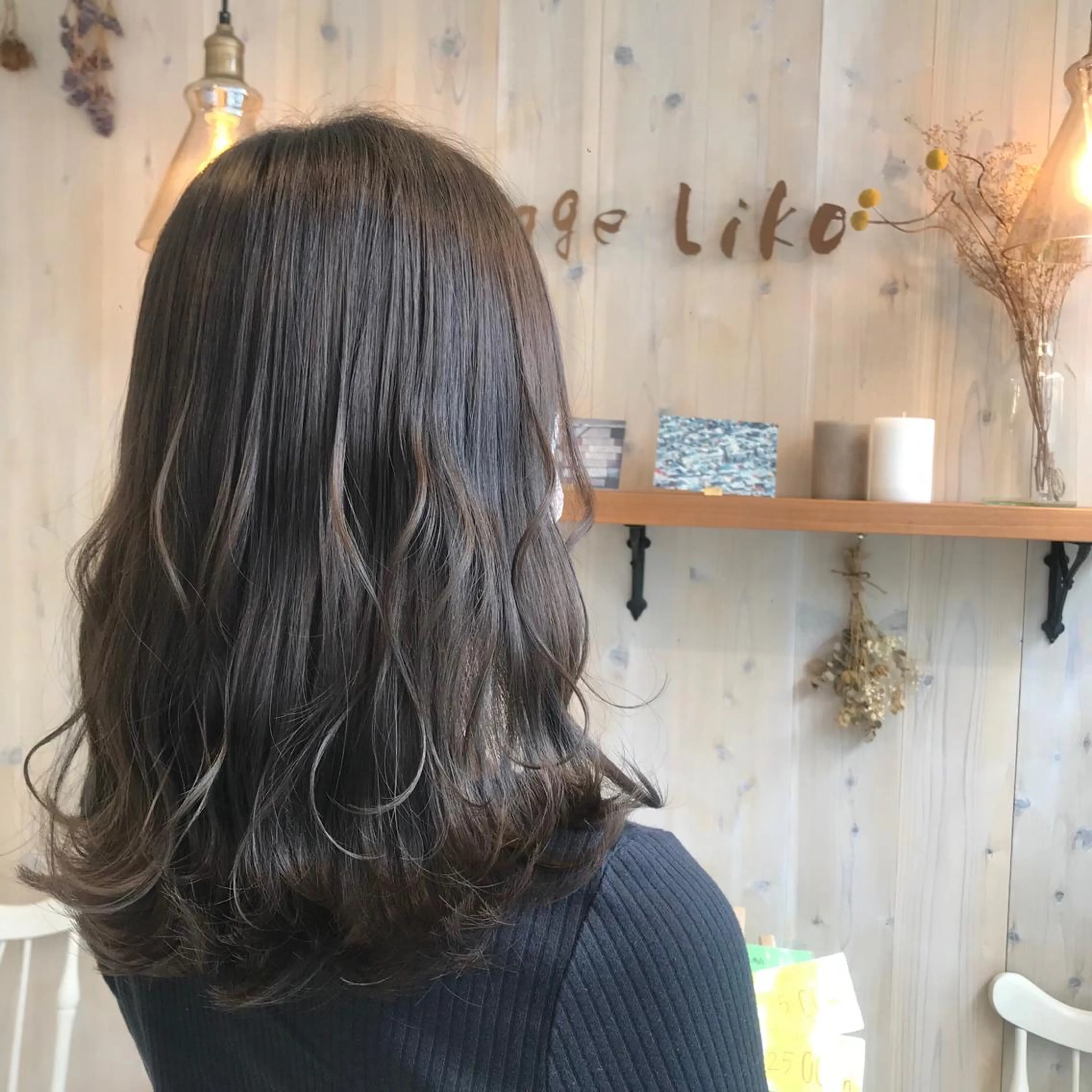 セミロング カラー アッシュ ベージュカラー 透明感カラー/ 寺田千雅子のヘアスタイル