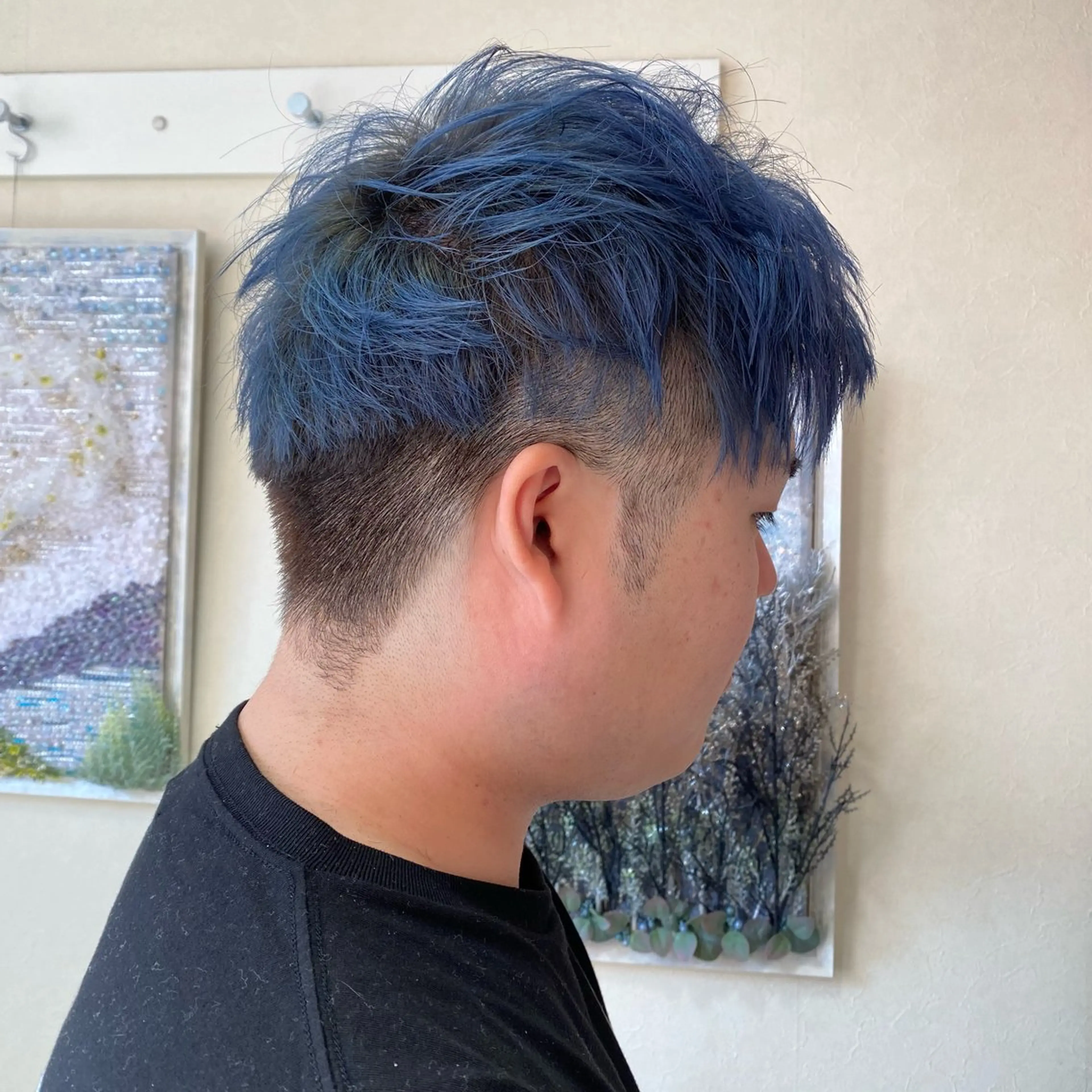 カラー メンズ メンズブリーチ ブリーチ ブルーカラー A・P・T所属・【A・P・T】 RIHOのヘアスタイル