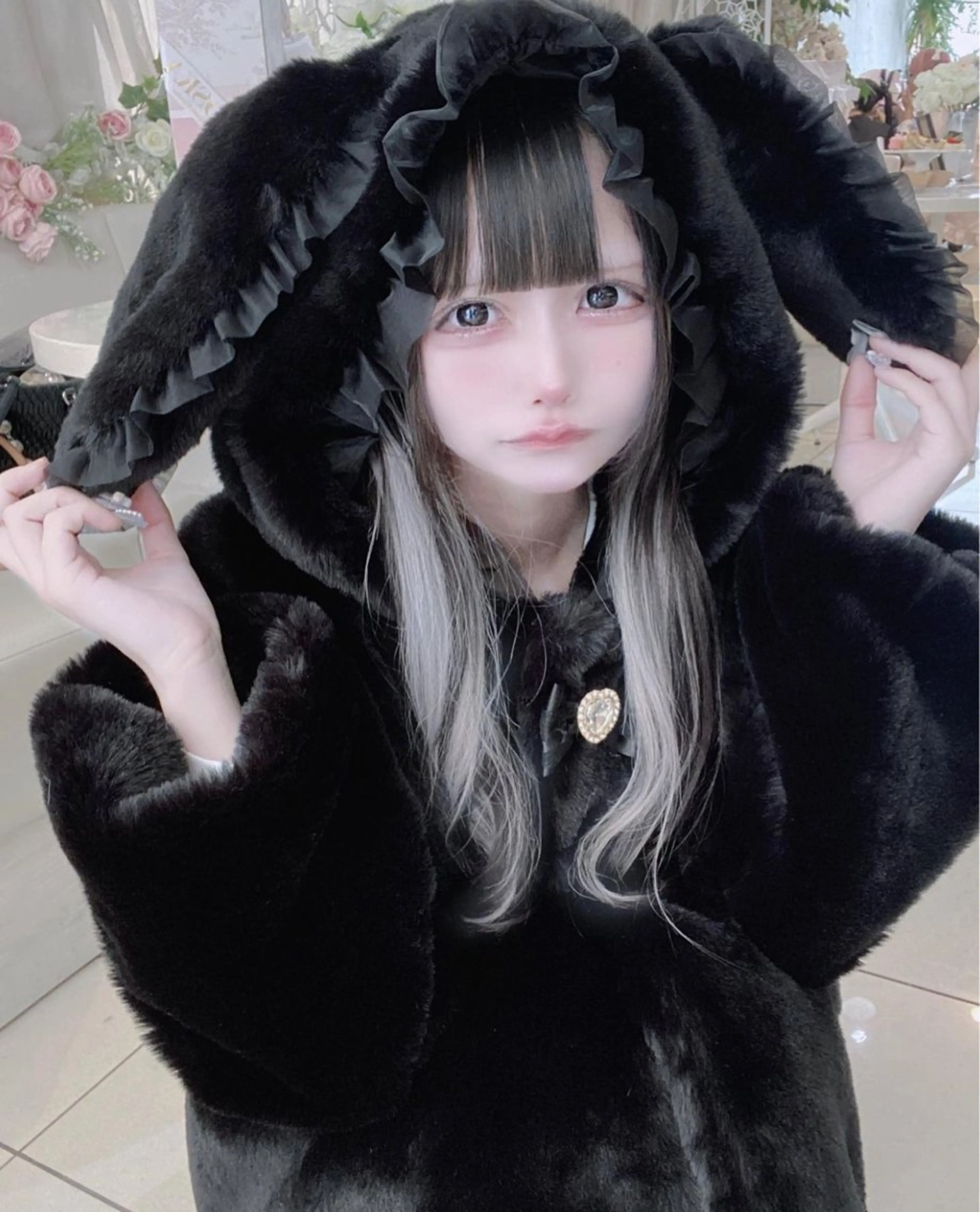 ロング カラー プルエクステ 黒髪 エクステ ロング フィーネ 池袋所属・sayaka 池袋店/カットモデルのヘアスタイル