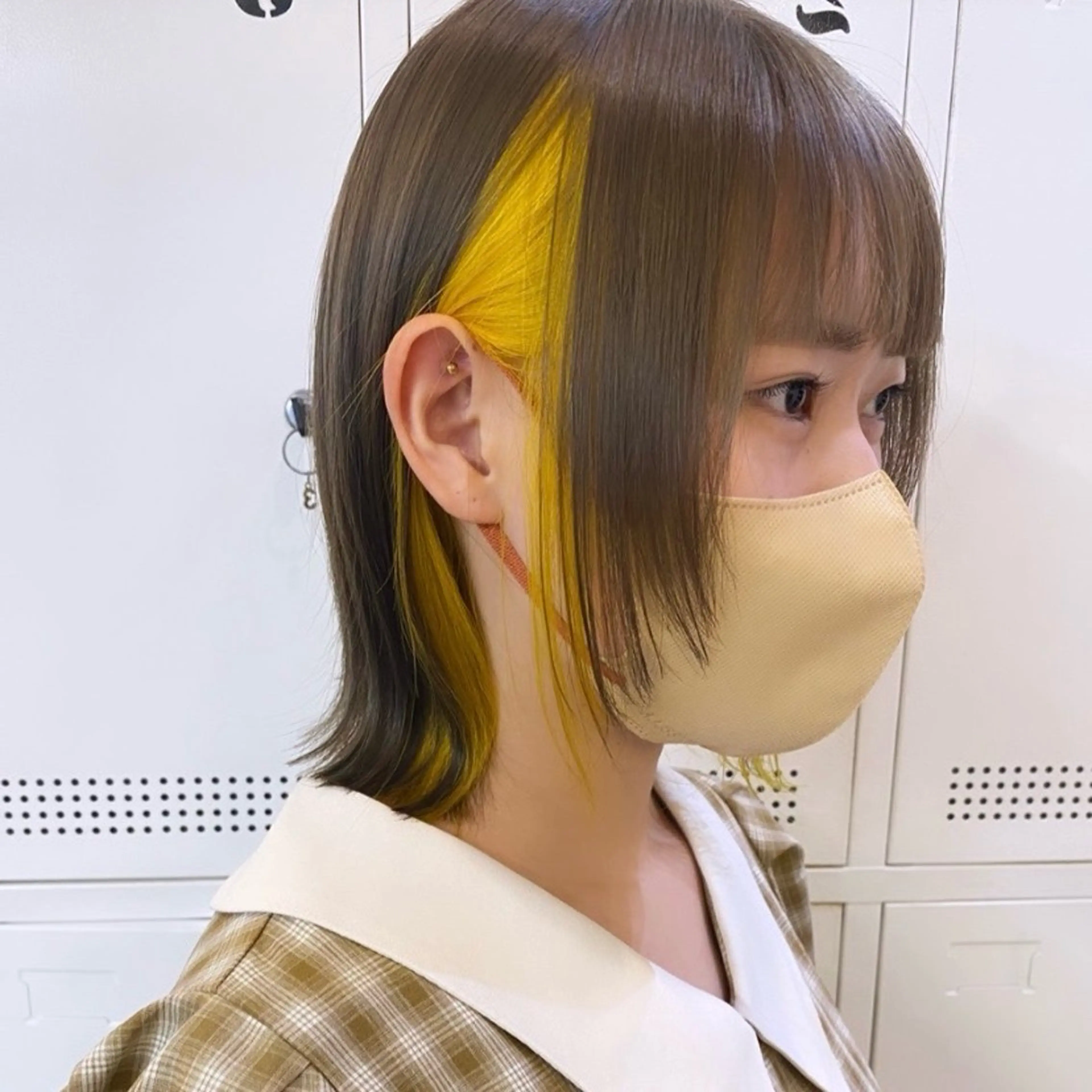 ショート カラー イエローカラー 🎀モテ暖色× エクステ🎀あかりのヘアスタイル