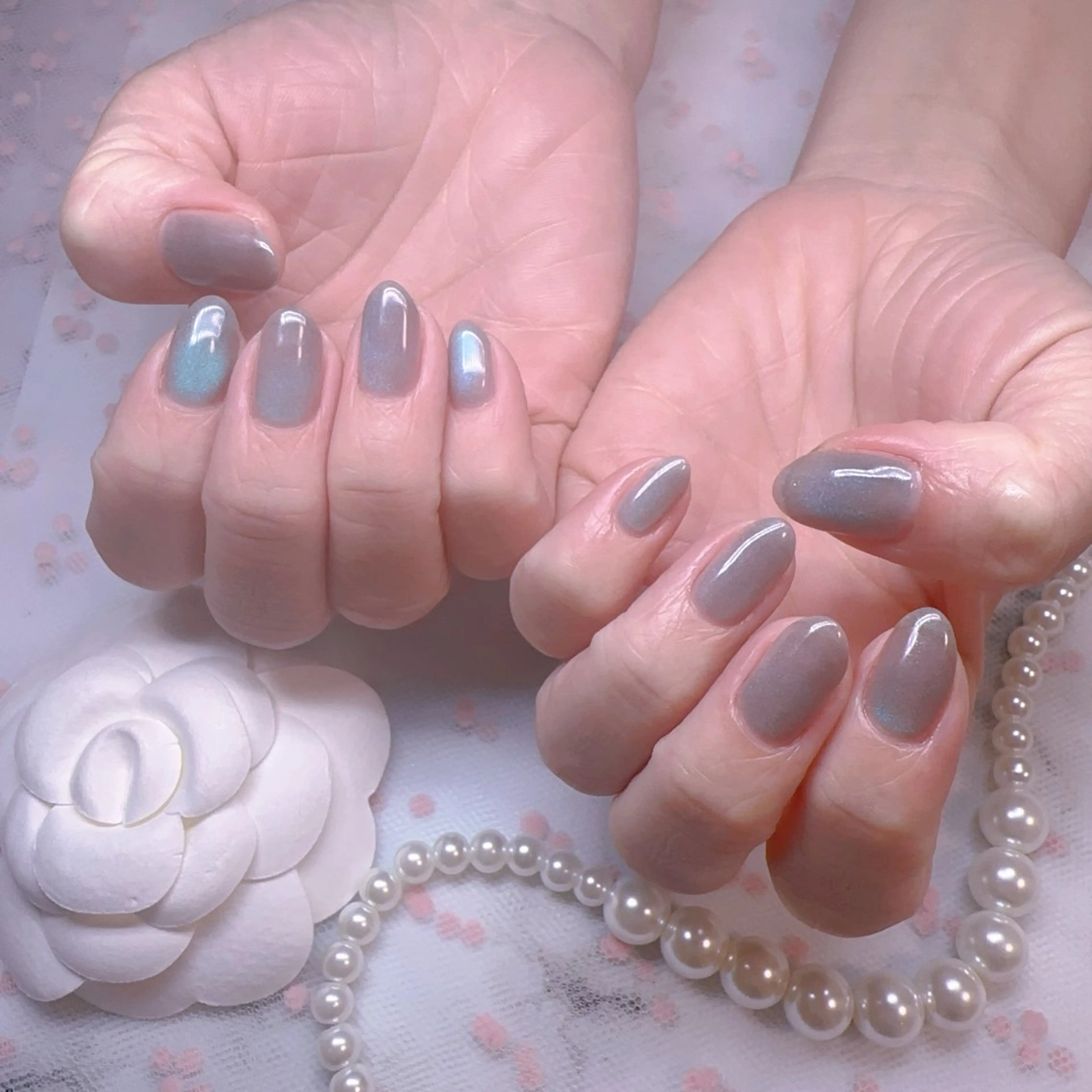 ネイル オーロラネイル フットネイル 韓国ネイル ラメ(グリッター) ラメグラデーション ハンドネイル Belle nail salon 新小岩のネイルデザイン