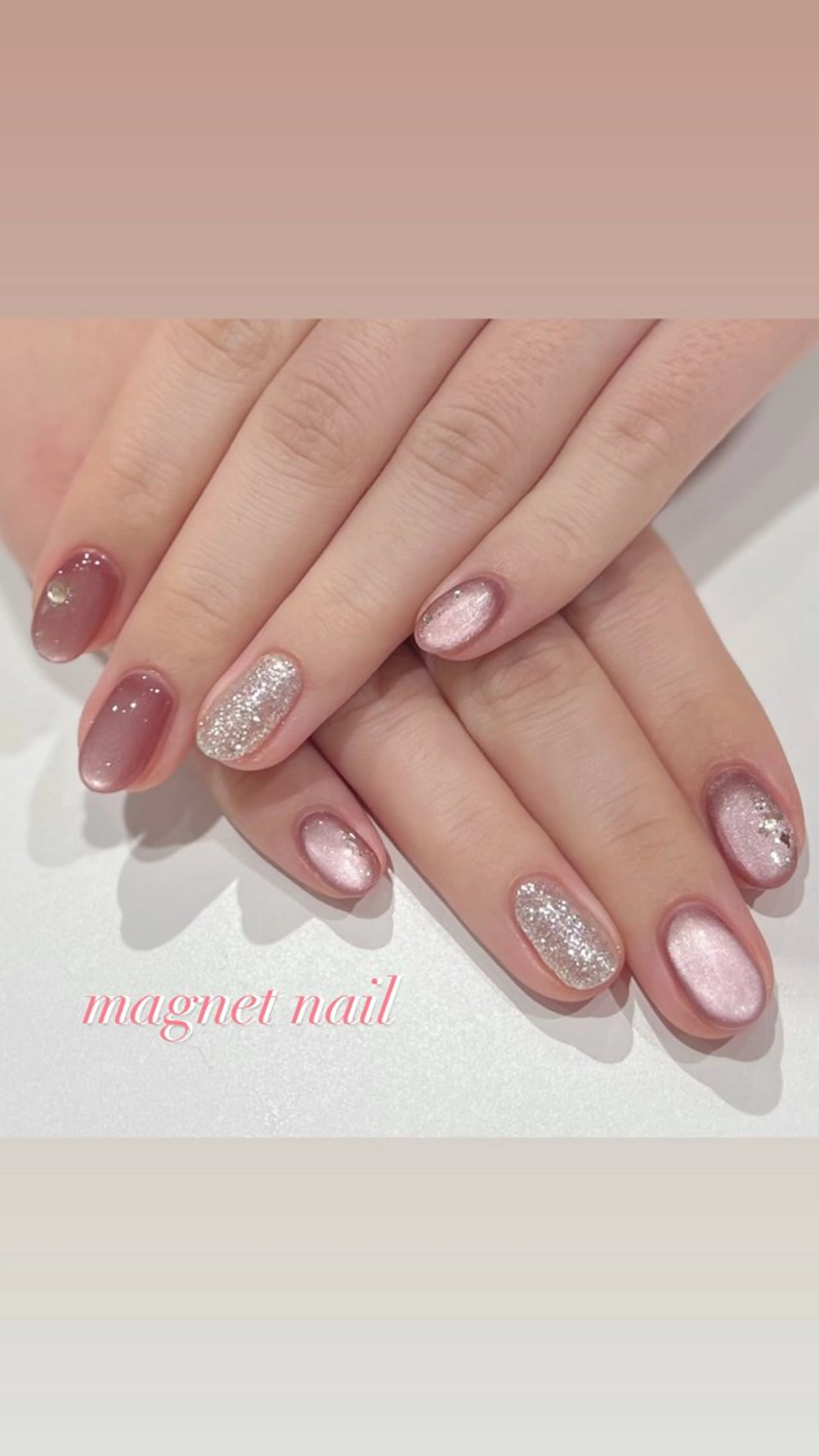 ネイル アートネイル ジェルネイル キラキラネイル ラメ(グリッター) マグネットネイル VINGT NAIL Aika.Kのネイルデザイン