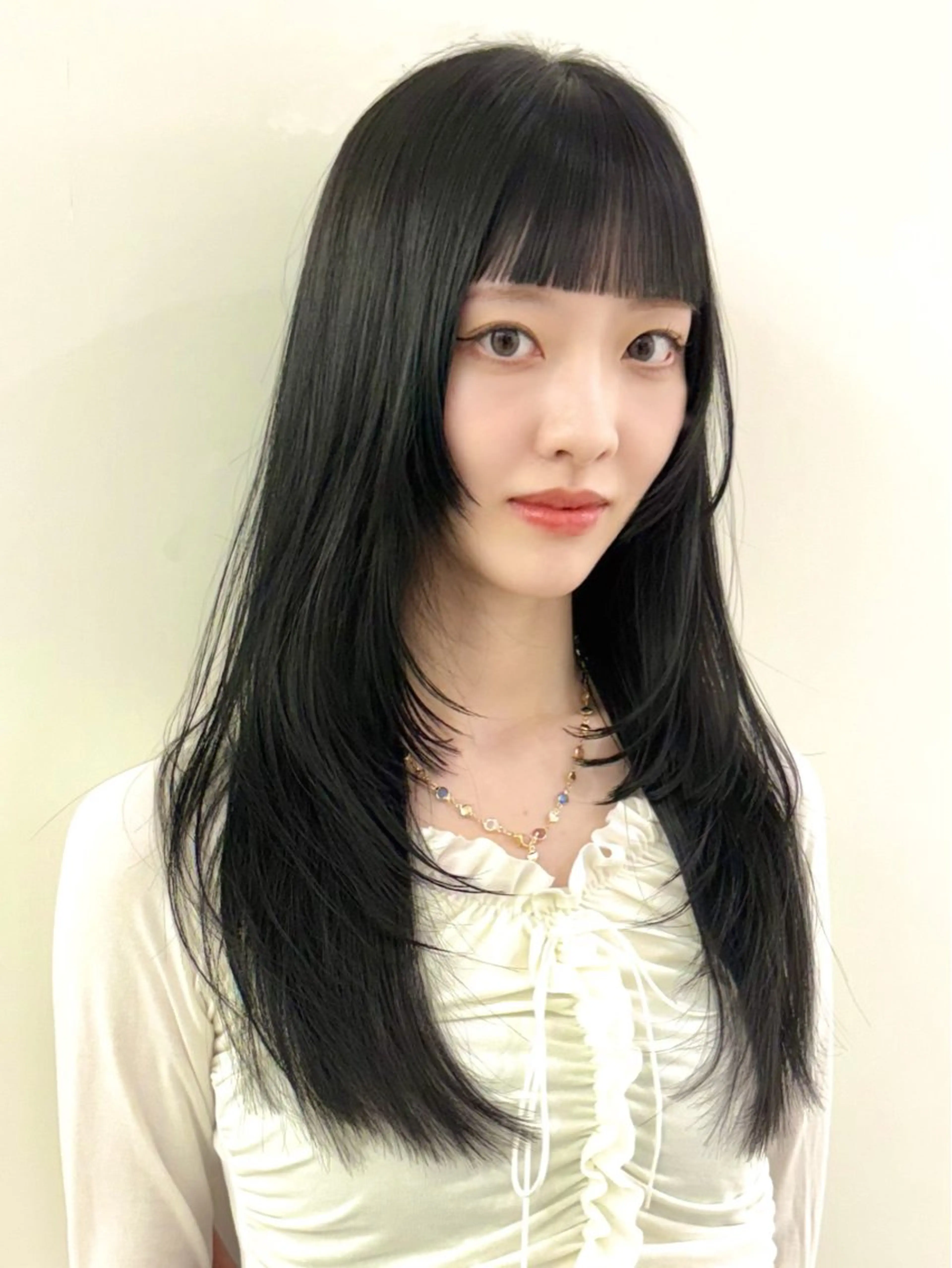 ロング レイヤーカット ロング 小顔カット カット ヘアカラー トリートメント PULSE yokohama所属・横浜駅/韓国レイヤー カット/髪質改善のヘアスタイル