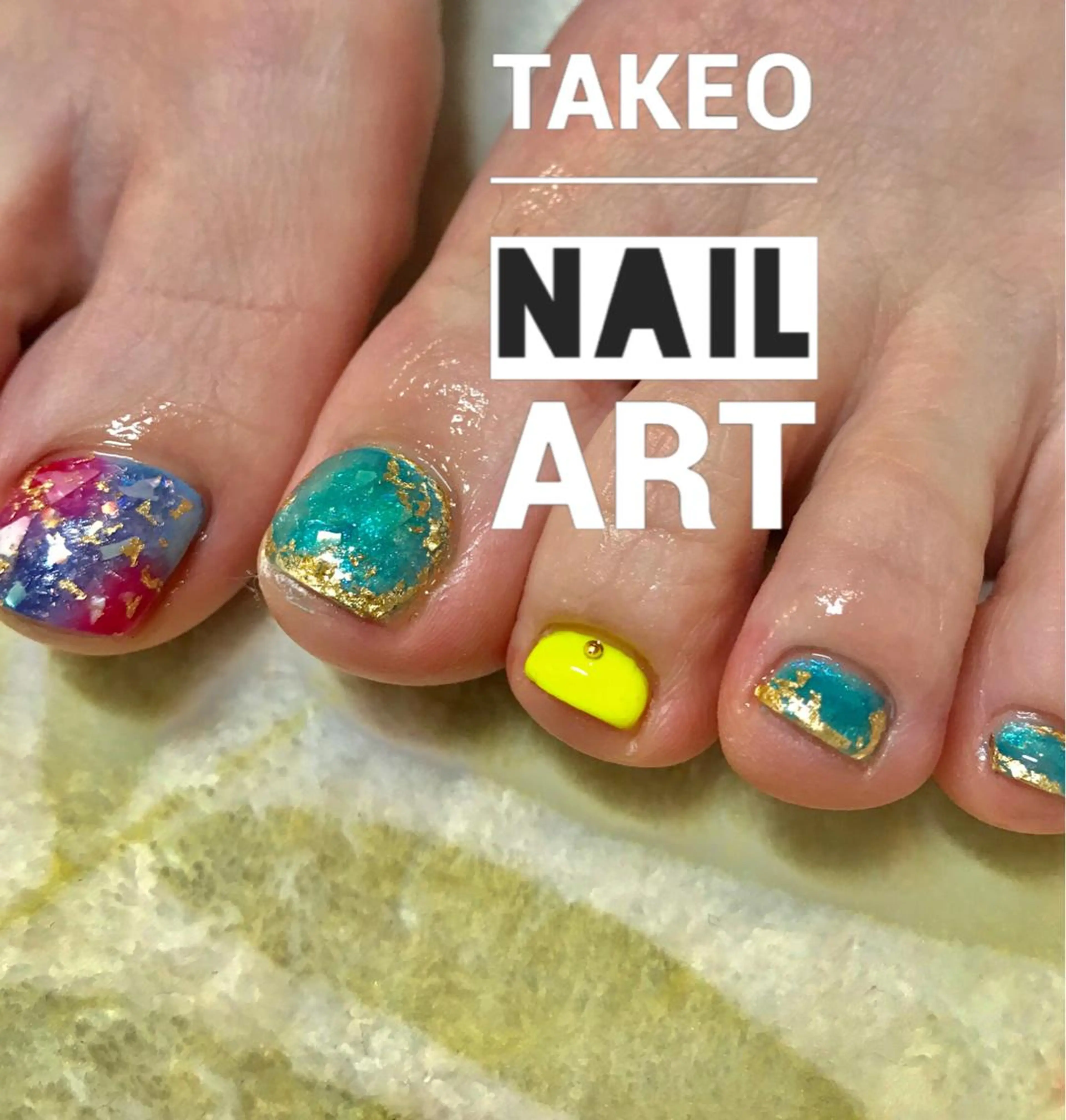 ショート ネイル ブルー nail&eye Aoのマツエク・マツパデザイン