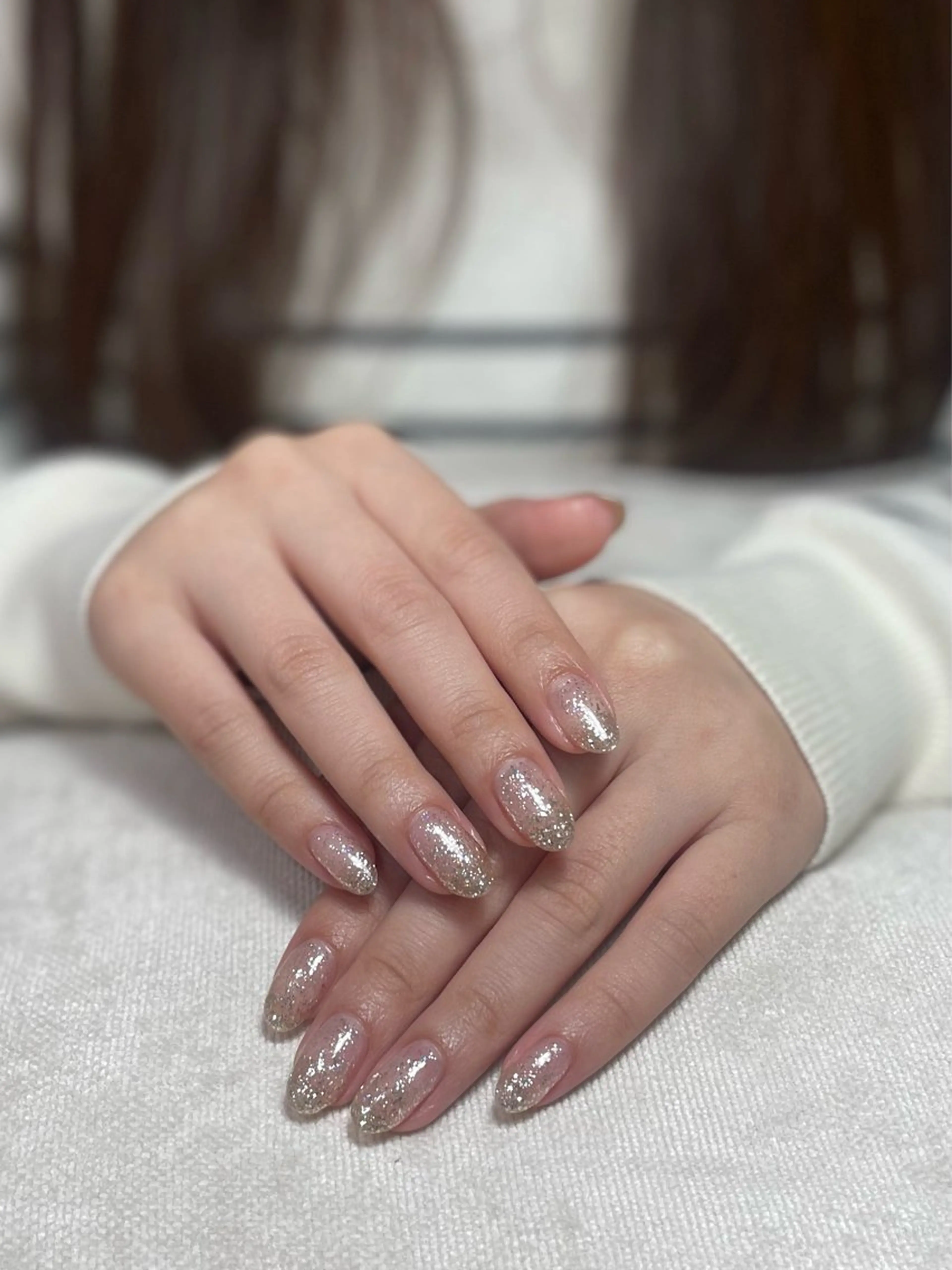 ネイル グラデーション ラメ(グリッター) ラメグラデーション ワンカラーネイル ハンドネイル U_Nail シンプル専門店のネイルデザイン