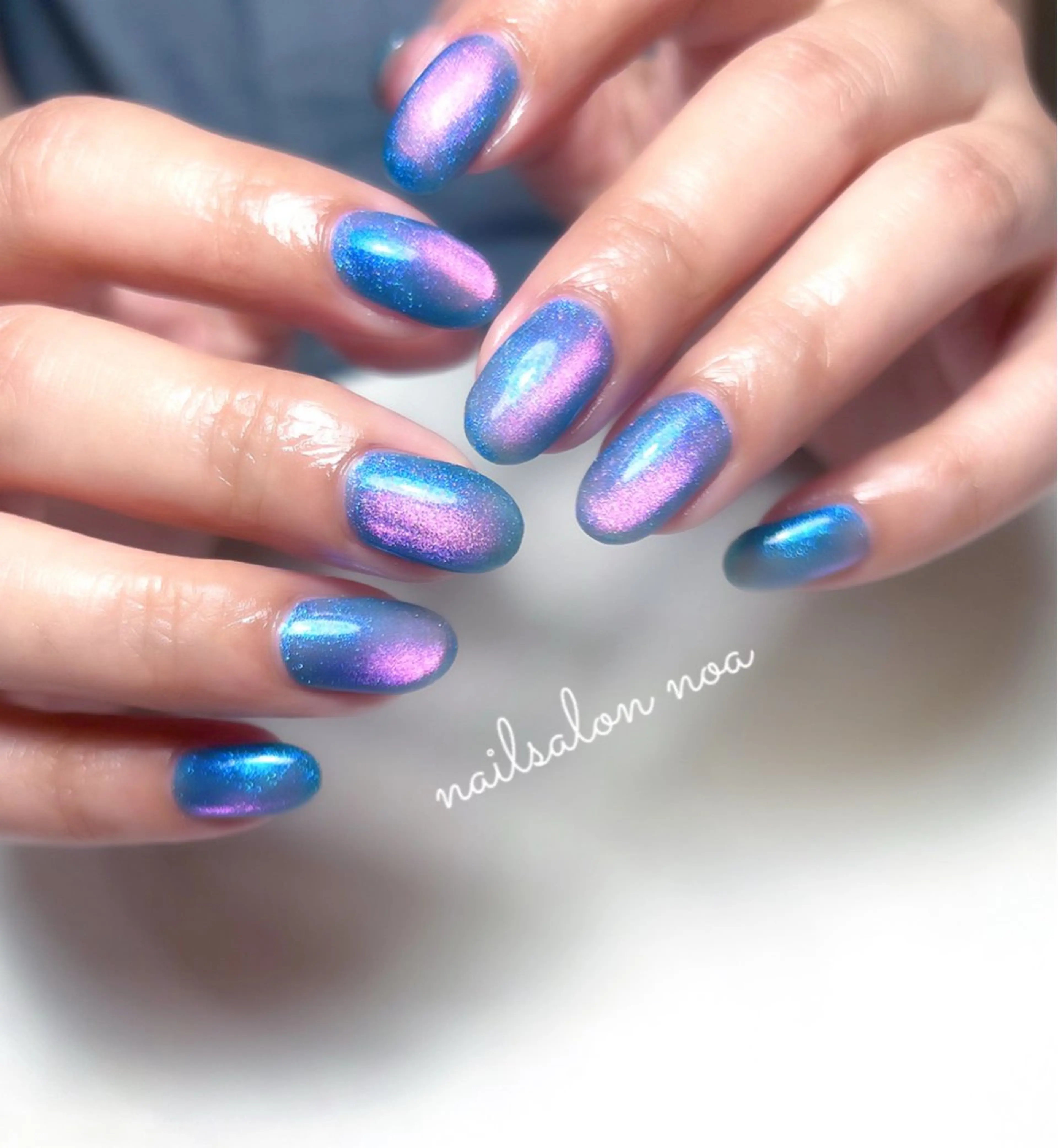 ネイル ジェルネイル マグネットネイル ニュアンスネイル パラジェル 夏ネイル ハンドネイル nailsalon noa所属・nailist sakiのネイルデザイン