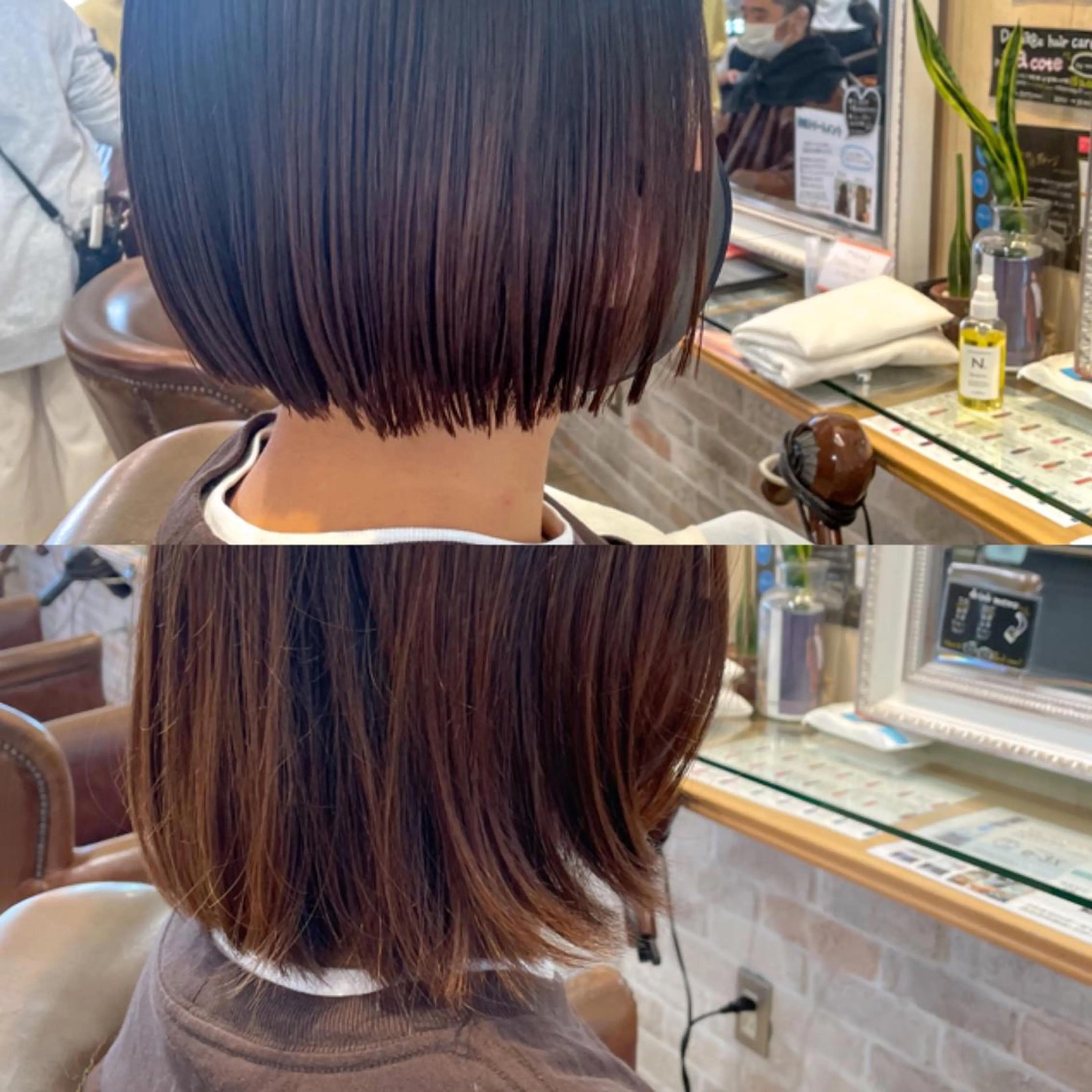 ショート ボブ カット トリートメント 切りっぱなしボブ ソノキユウカのヘアスタイル