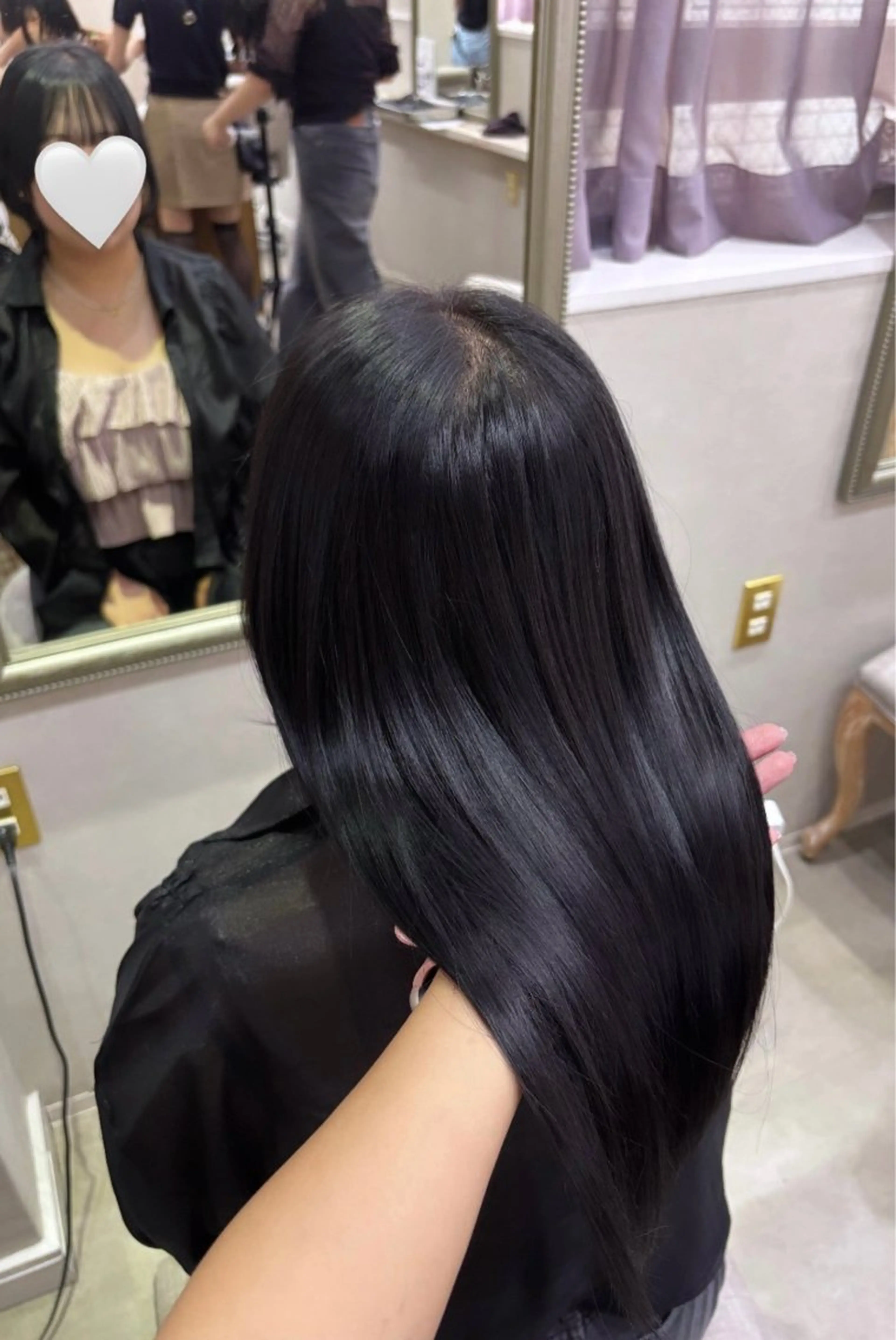 セミロング カラー 黒髪 ラベンダーカラー 🩰大宮/艶カラー uta🩰のヘアスタイル