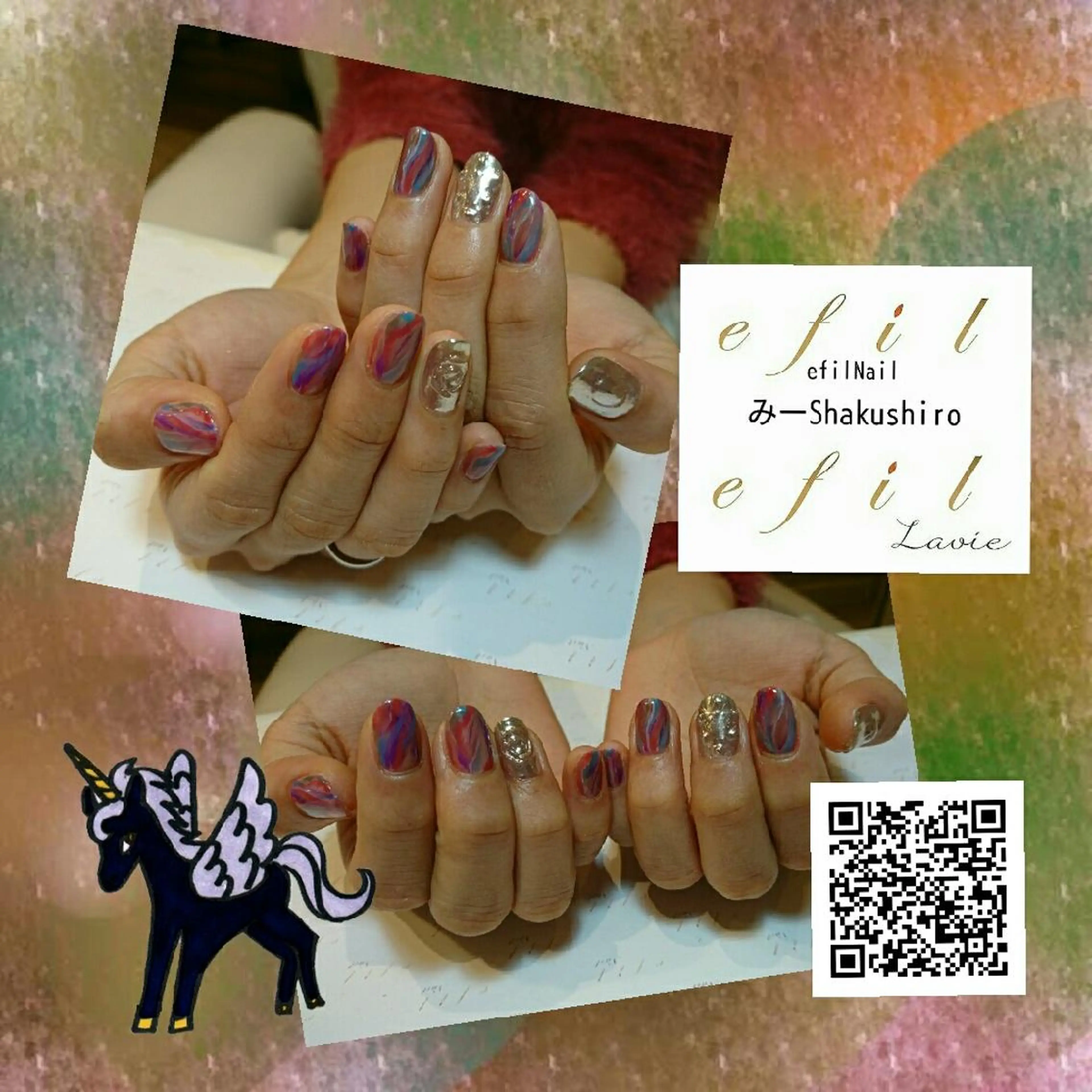 ネイル ミラーネイル 持ち込み みー shakushiroのネイルデザイン