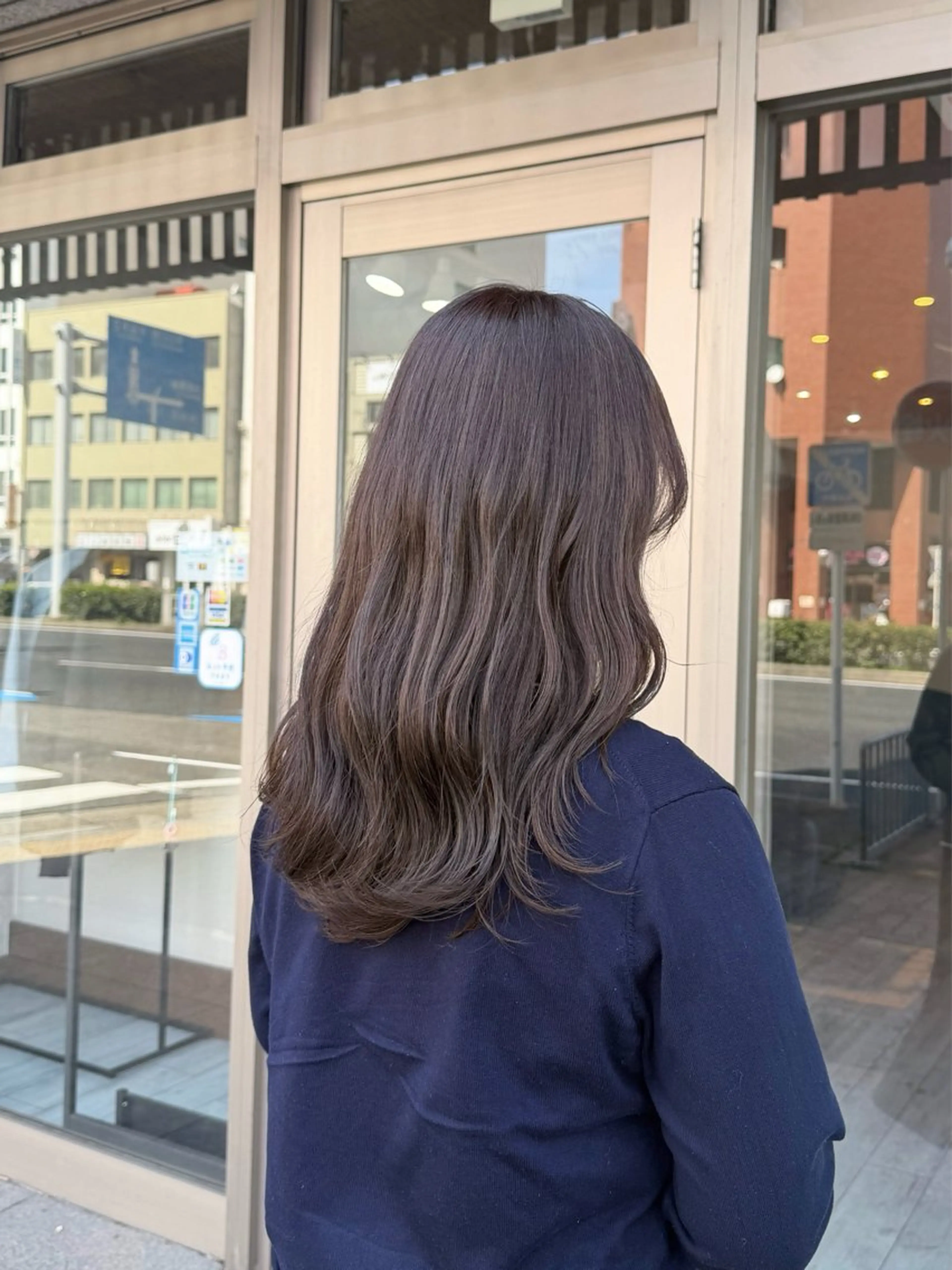 セミロング カラー グレージュ ハイライトカラー ハイライト 村田梨乃/ minim hairのヘアスタイル