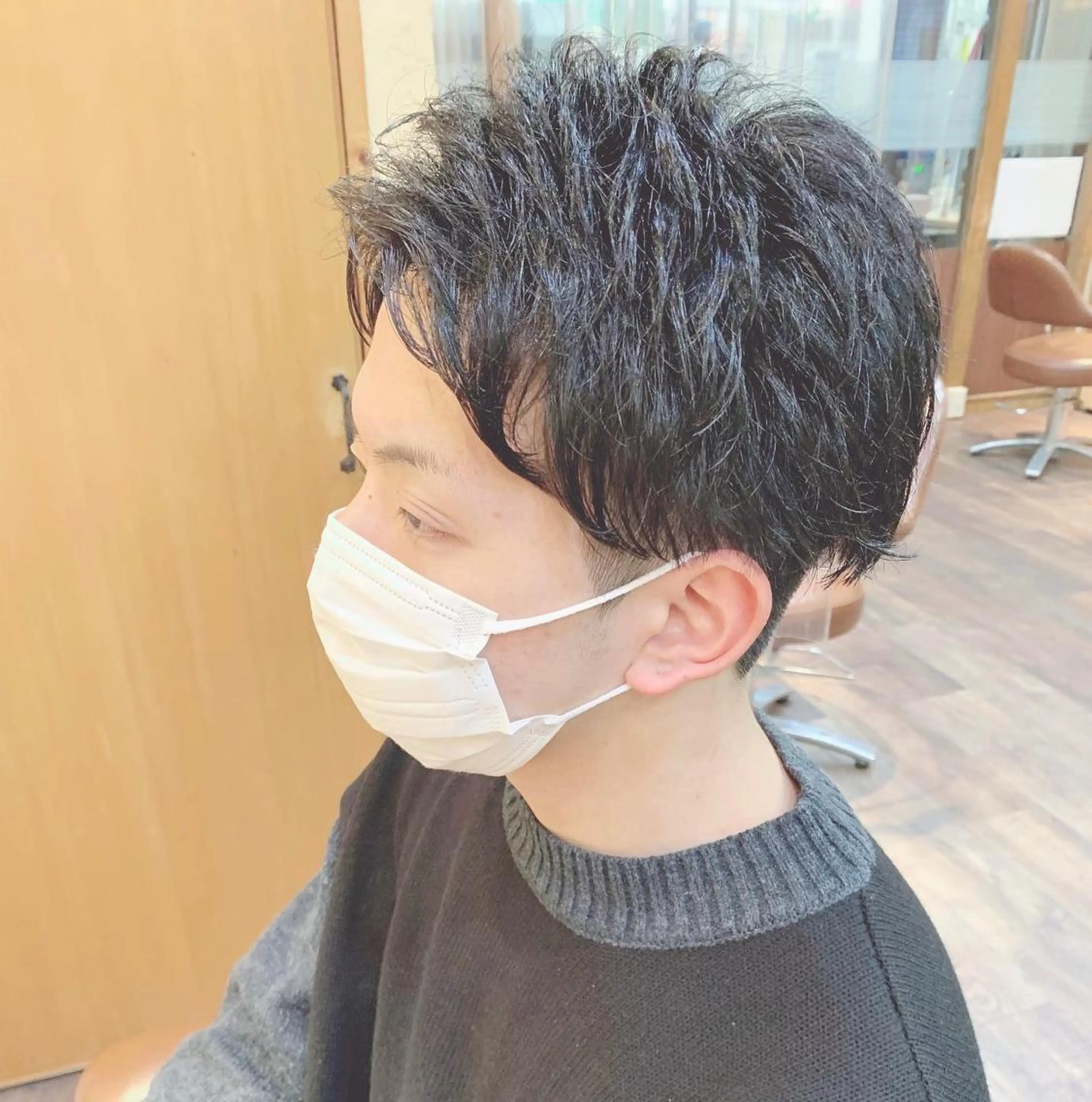 ショート カラー メンズ メンズパーマ 学生（メンズ向け） メンズショート ツーブロック くせ毛 🌿ヤマグチ ユウキ🌿のヘアスタイル