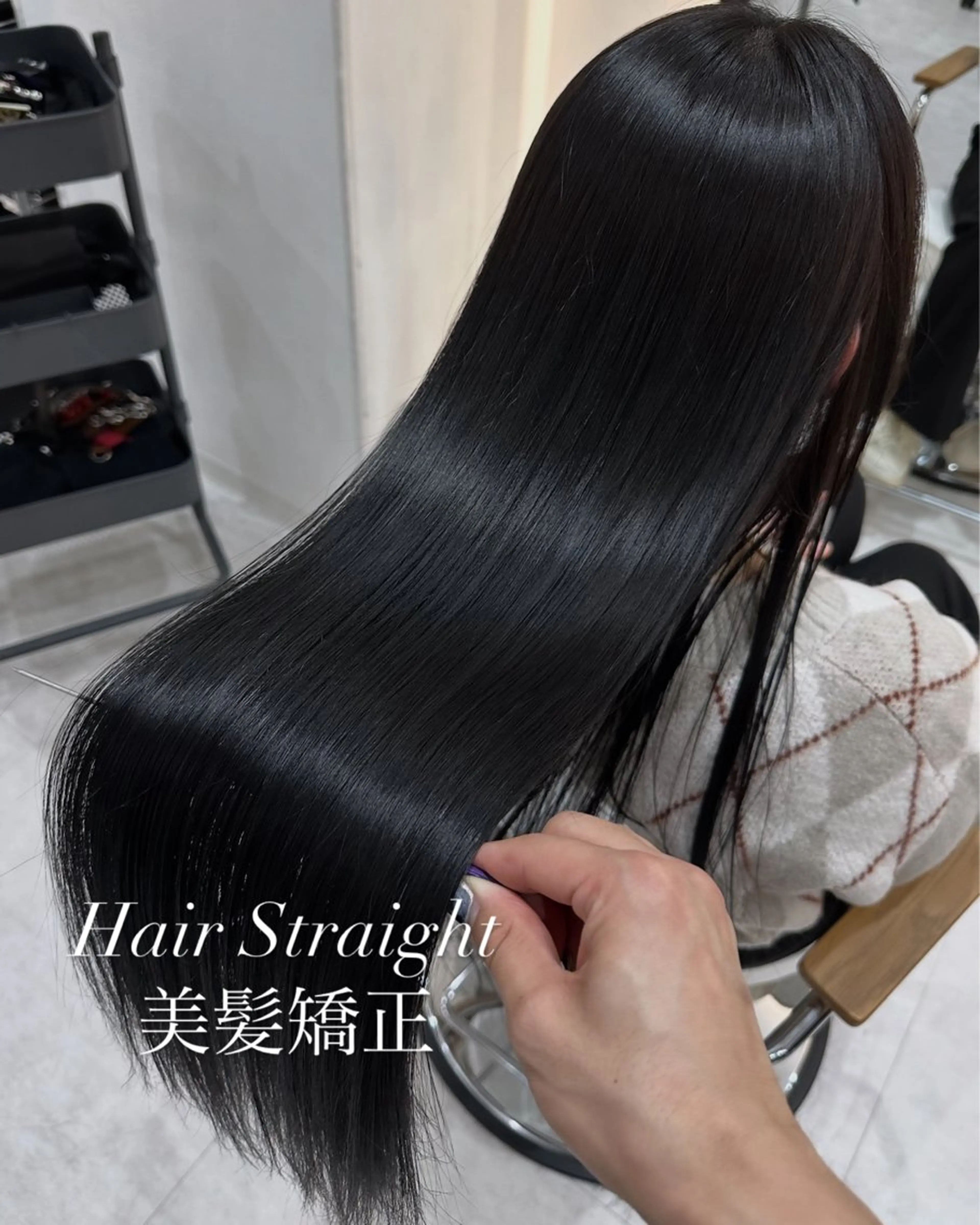 ロング 赤み消し/オリーブ カーキ/福田れんのヘアスタイル