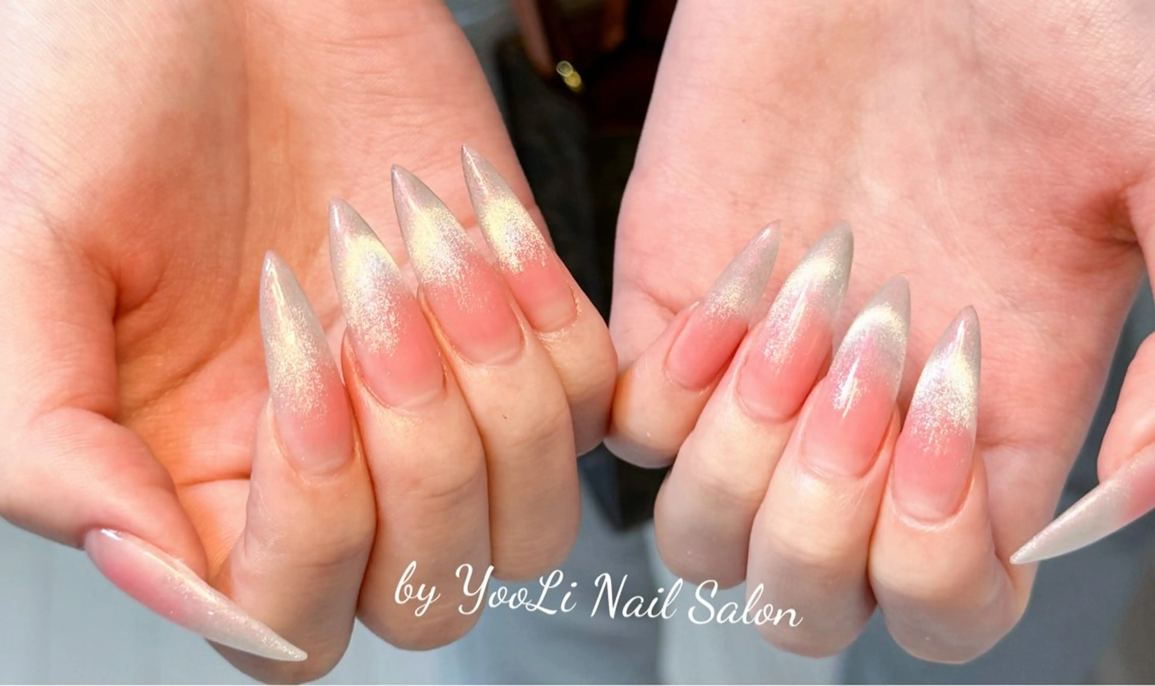 ネイル アートネイル オーロラネイル チークネイル フレンチネイル ガラスフレンチ ハンドネイル 🎀🎀YooLi Nail Salonのネイルデザイン