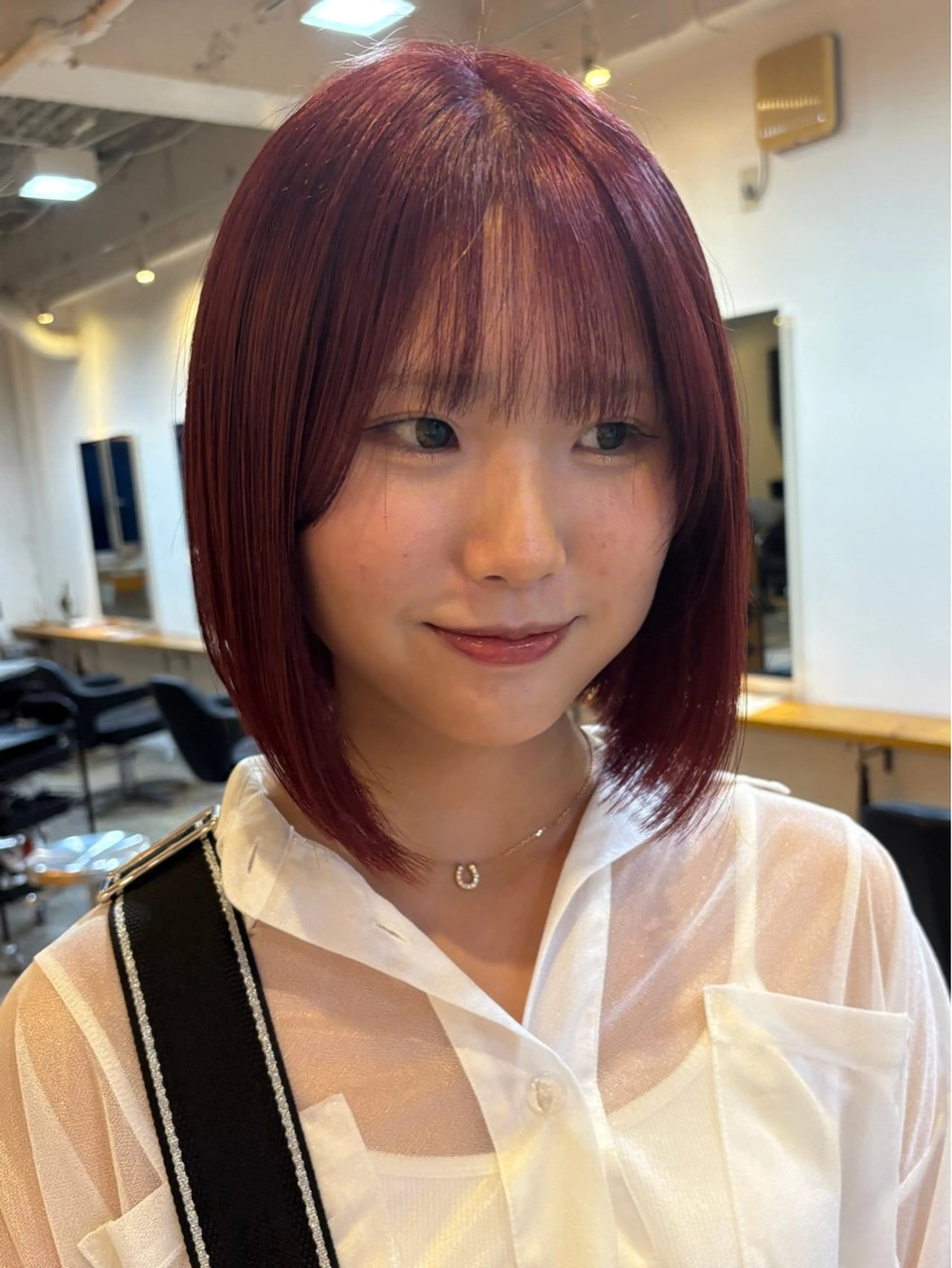 ショート カラー ヘアカラー トリートメント RIN／韓国ヘア レイヤーカットのヘアスタイル