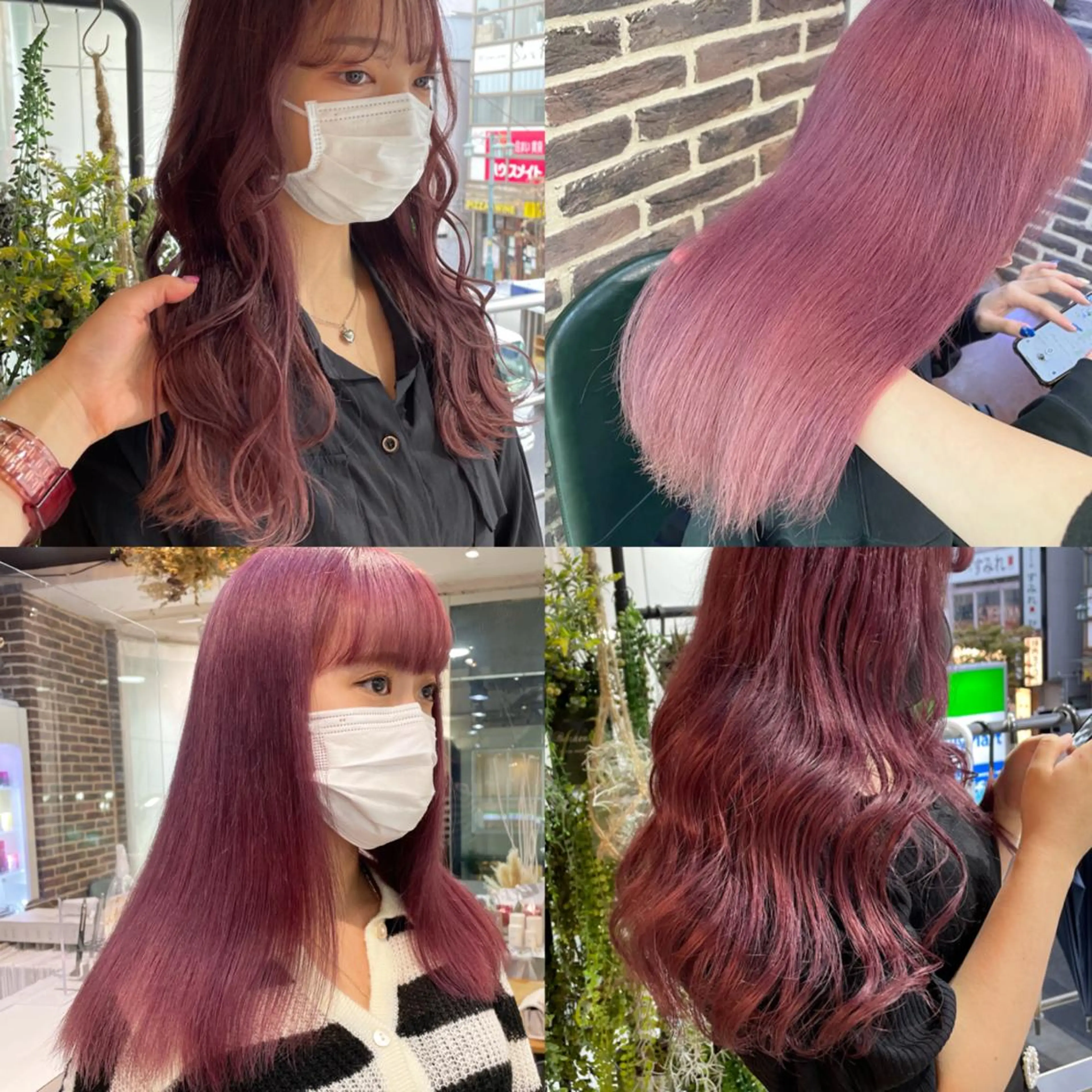 ロング カラー ピンクカラー aya/小顔レイヤー /柔らかカラーのヘアスタイル