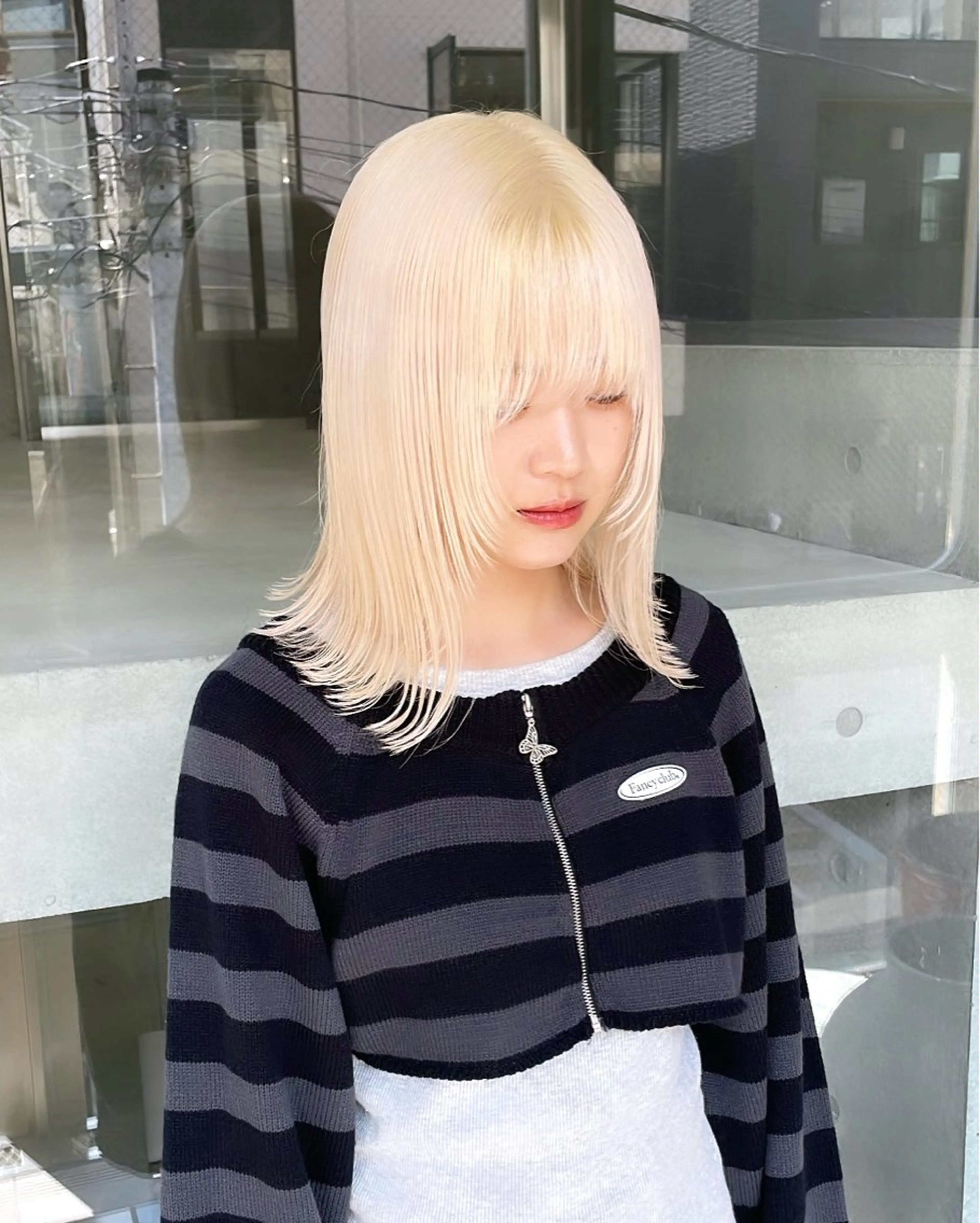 ミディアム ヘアカラー 色落ち綺麗透明感カラ /ボブ/ナカツヒカルのヘアスタイル