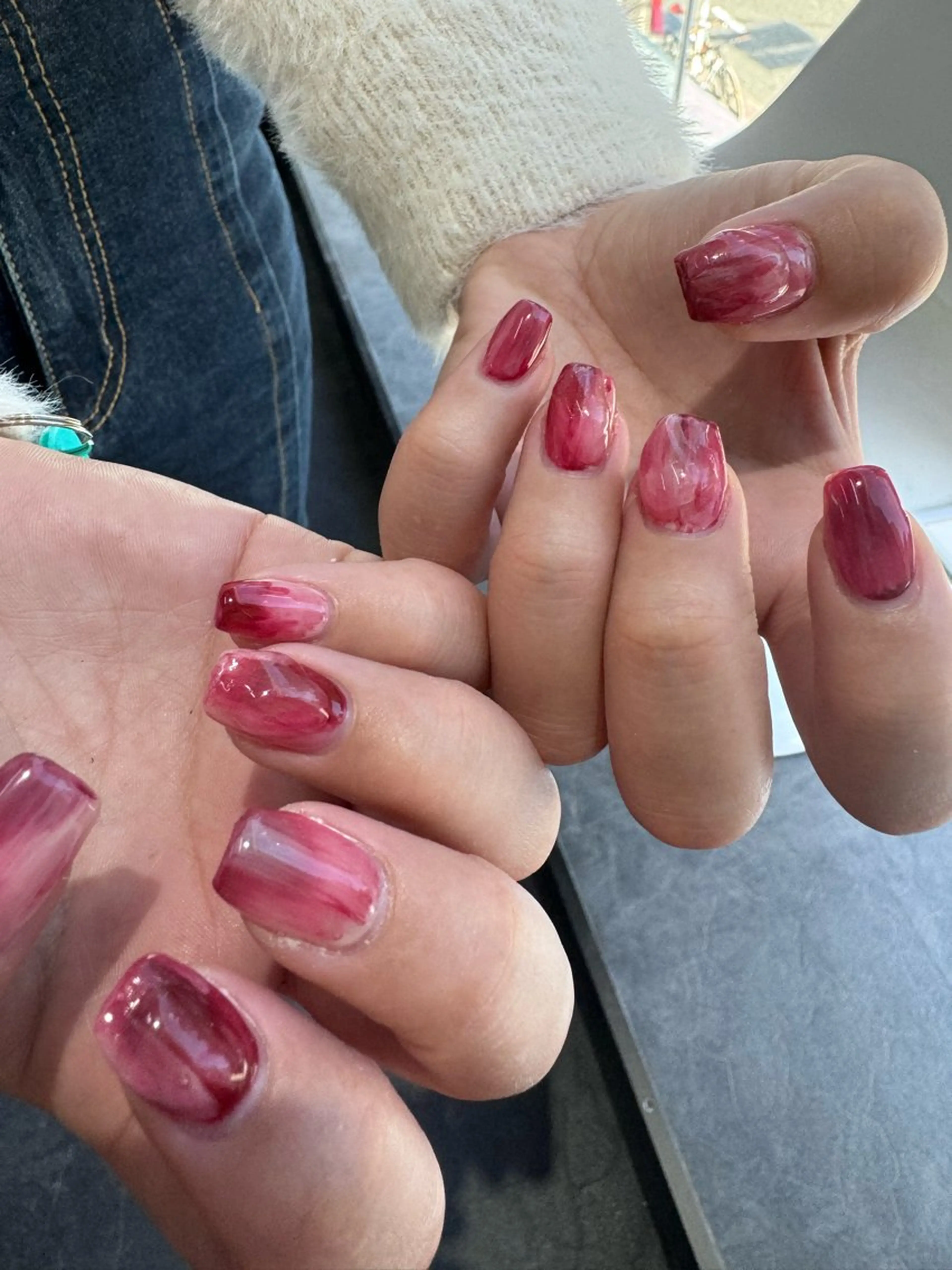 ネイル フレンチネイル マグネットネイル ニュアンスネイル ワンカラーネイル ハンドネイル GRANDE大須 Cecil💜のネイルデザイン